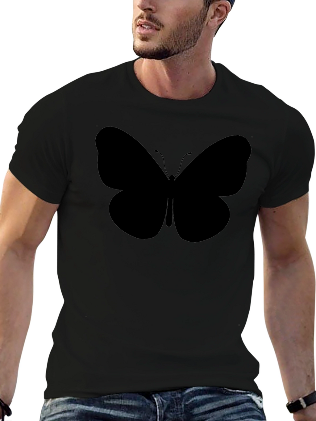 Black Butterfly Graphic Tee - Stylish Mens T-Shirt
