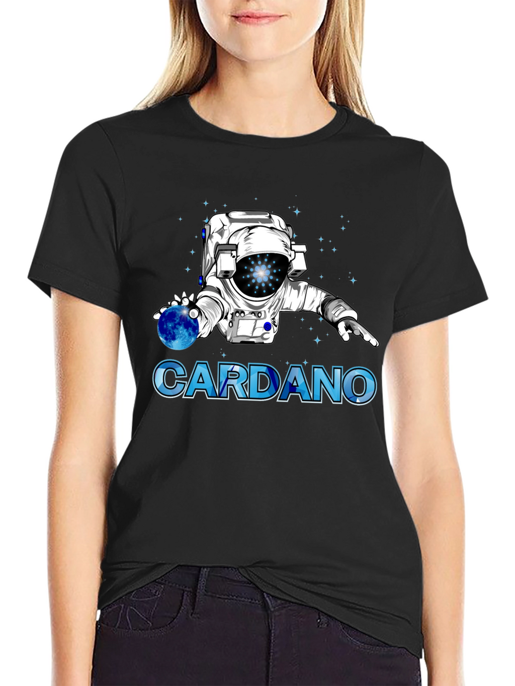 Cardano Crypto Astronaut Graphic T-Shirt