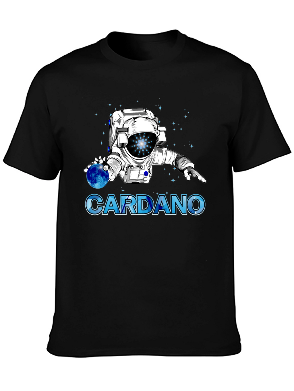 Cardano Crypto Astronaut Graphic T-Shirt