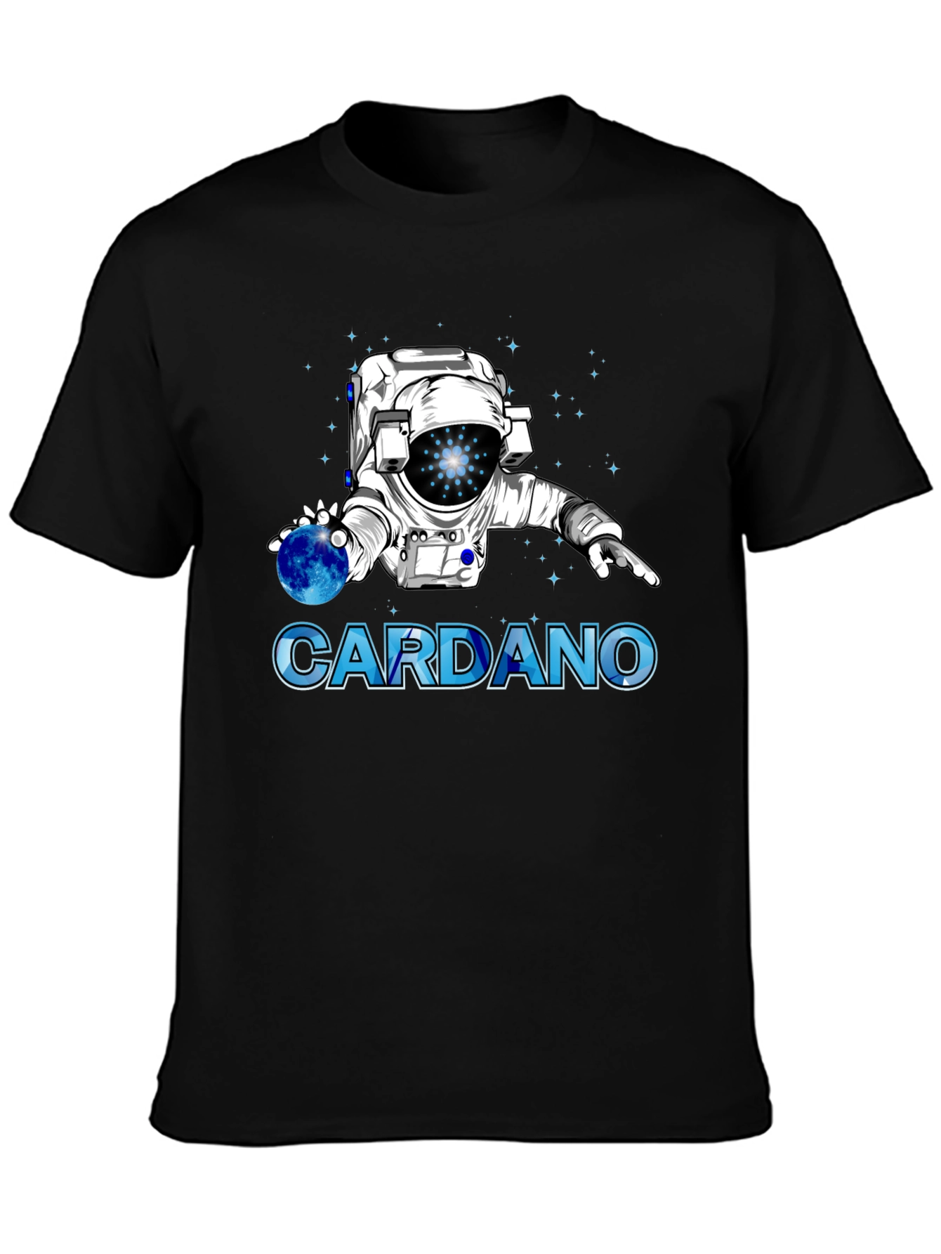 Cardano Crypto Astronaut Graphic T-Shirt