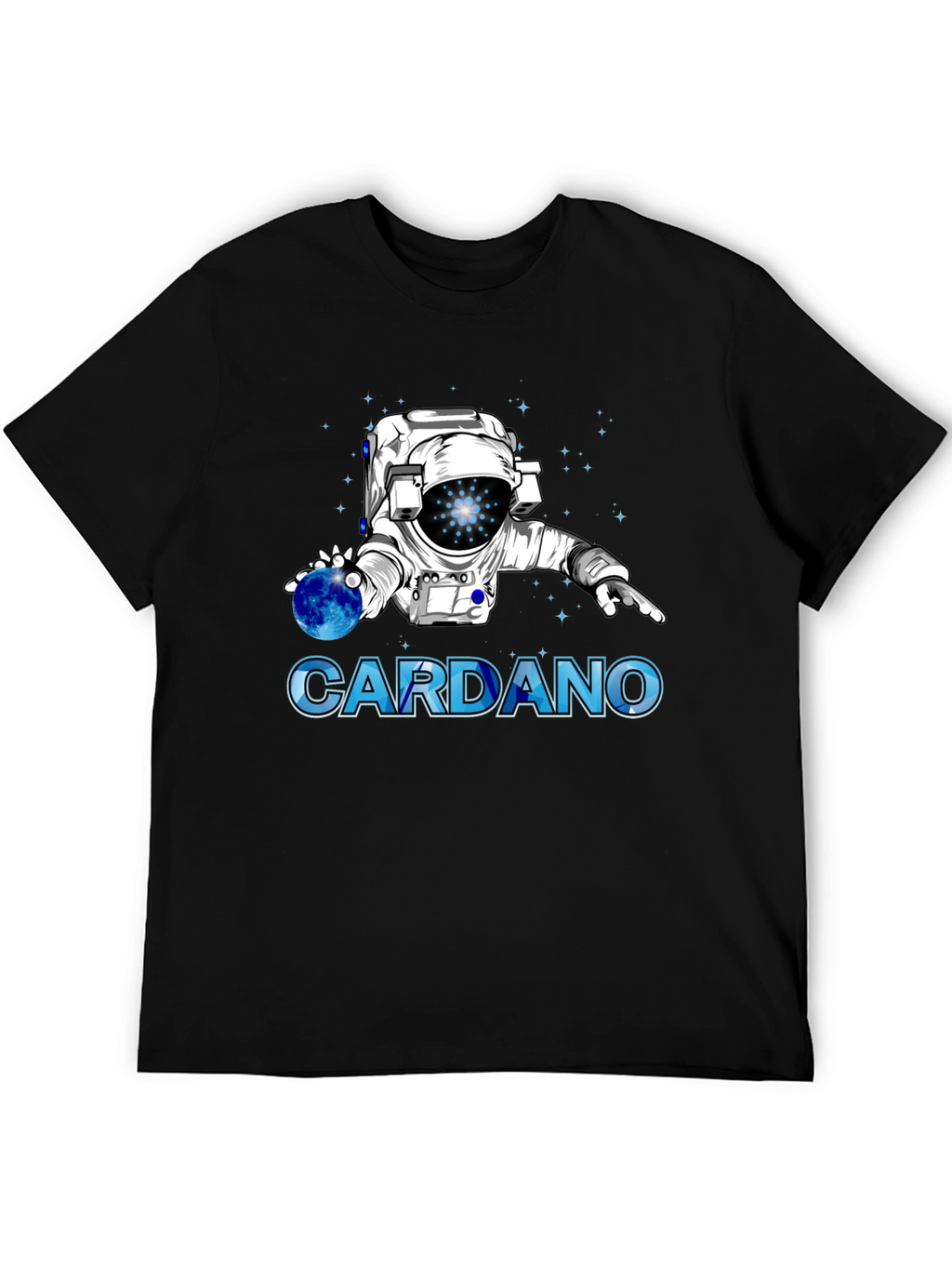 Cardano Crypto Astronaut Graphic T-Shirt