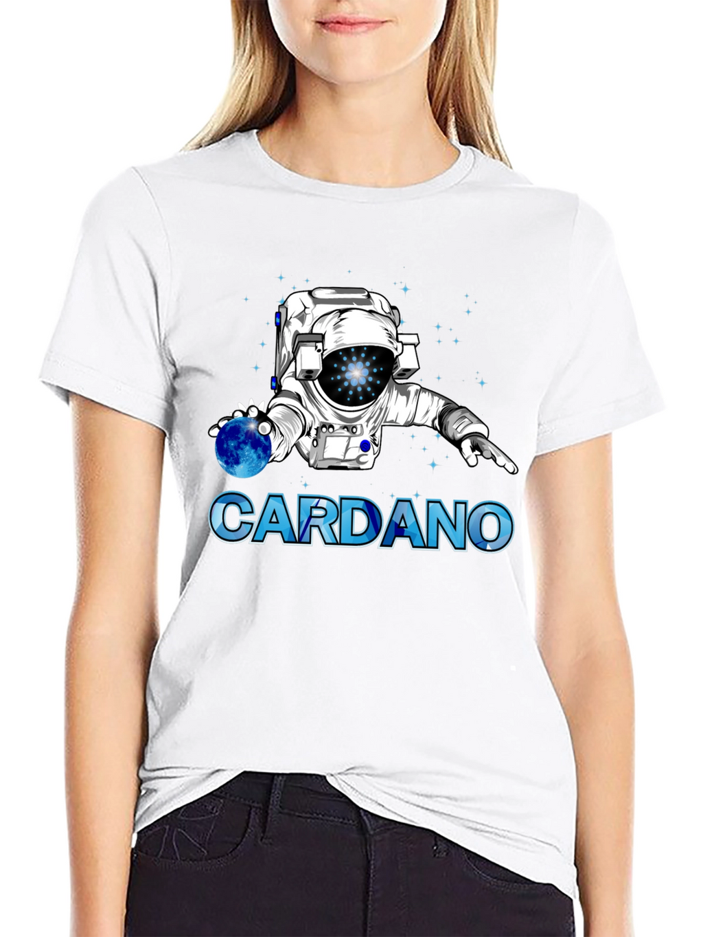 Cardano Crypto Astronaut Graphic T-Shirt