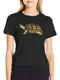 Turtle Graphic Tee - Black Cotton T-Shirt