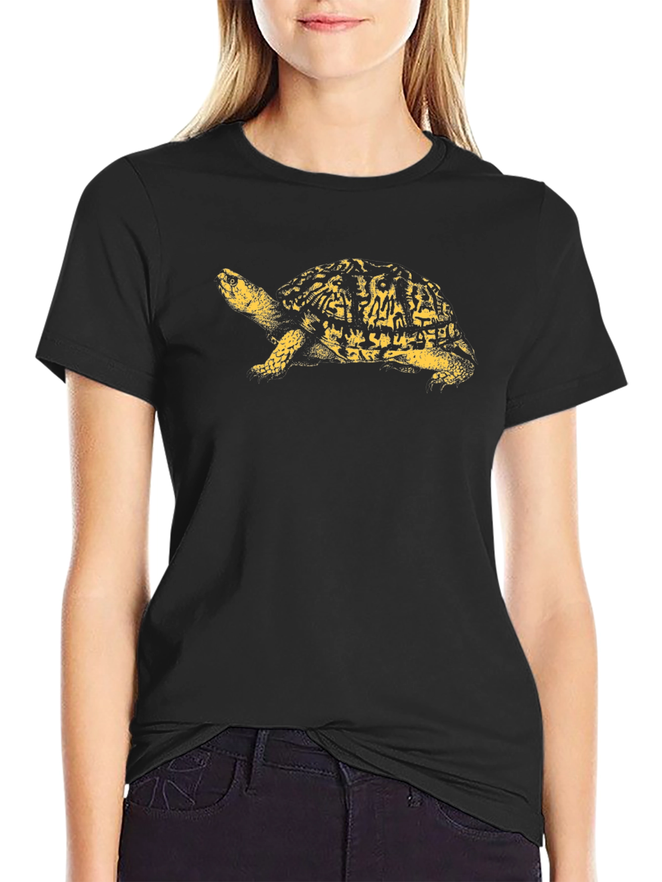 Turtle Graphic Tee - Black Cotton T-Shirt