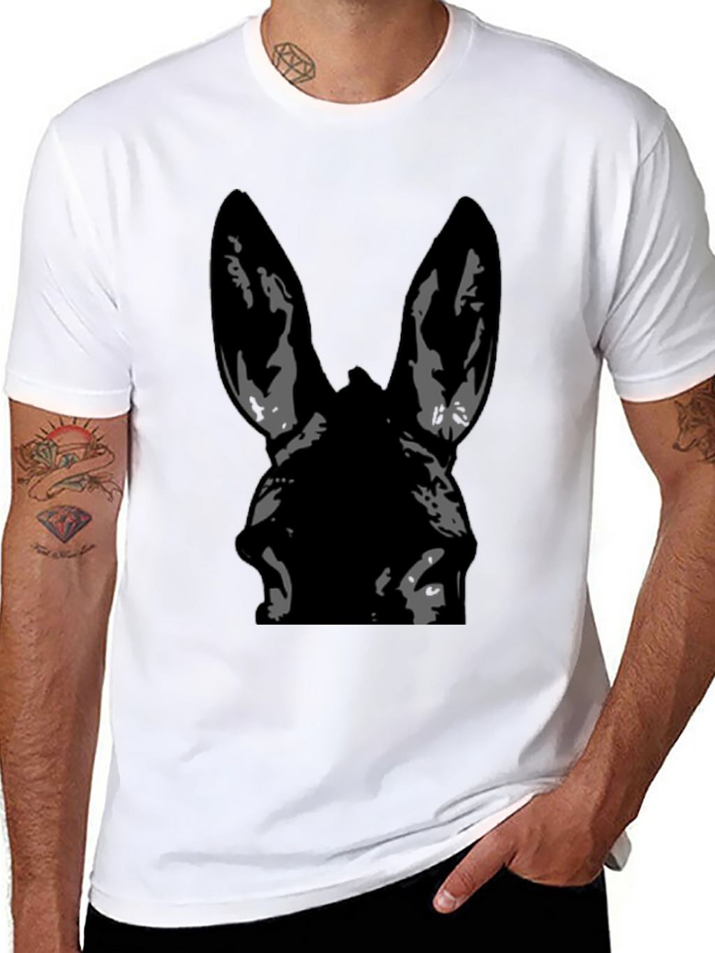 Donkey Graphic Tee - Black Cotton T-Shirt