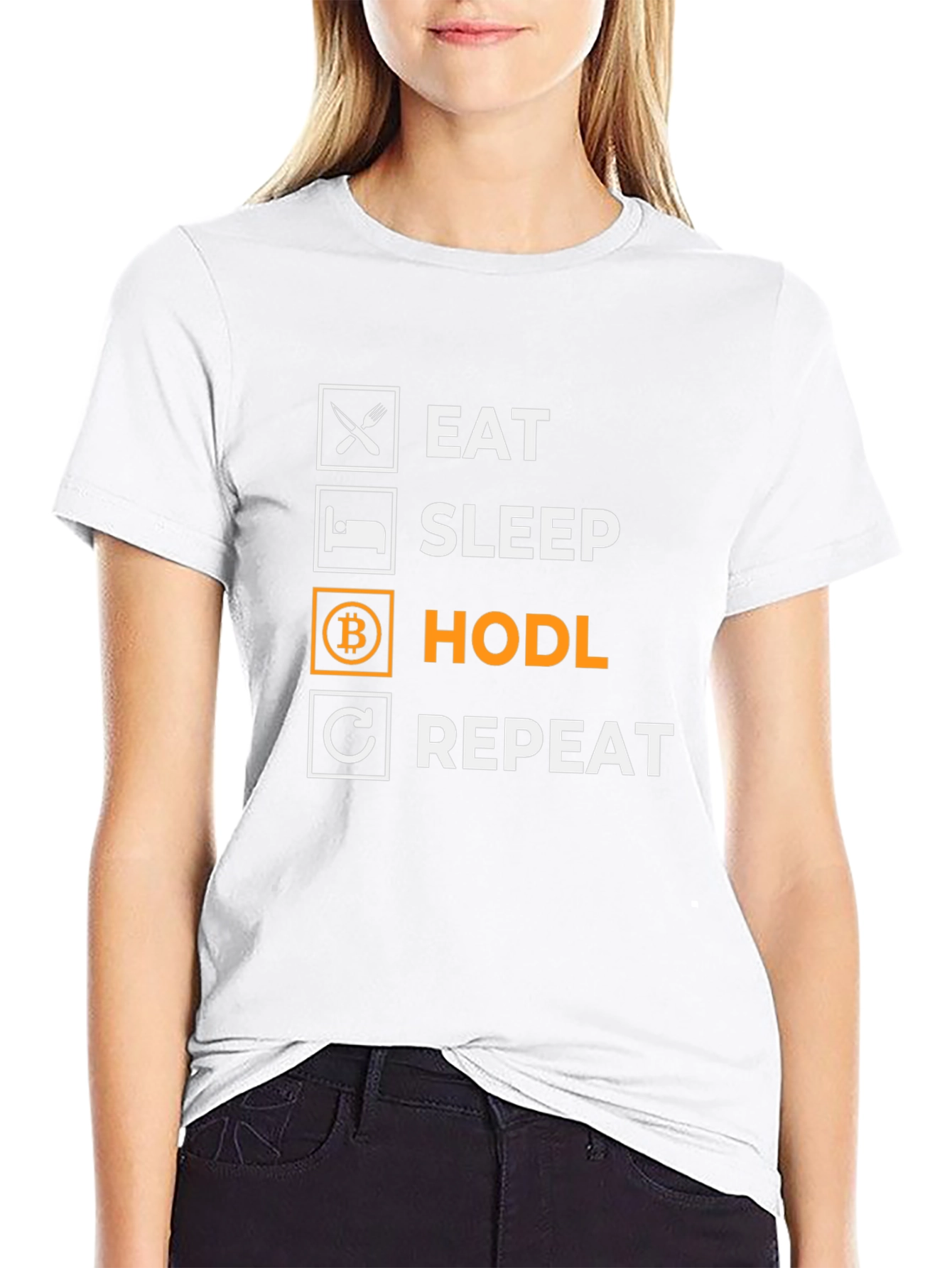 Eat Sleep HODL Repeat Black T-Shirt