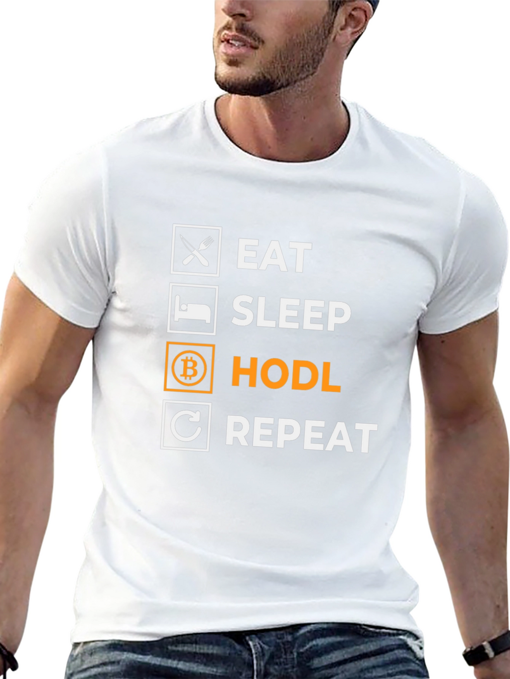 Eat Sleep HODL Repeat Black T-Shirt