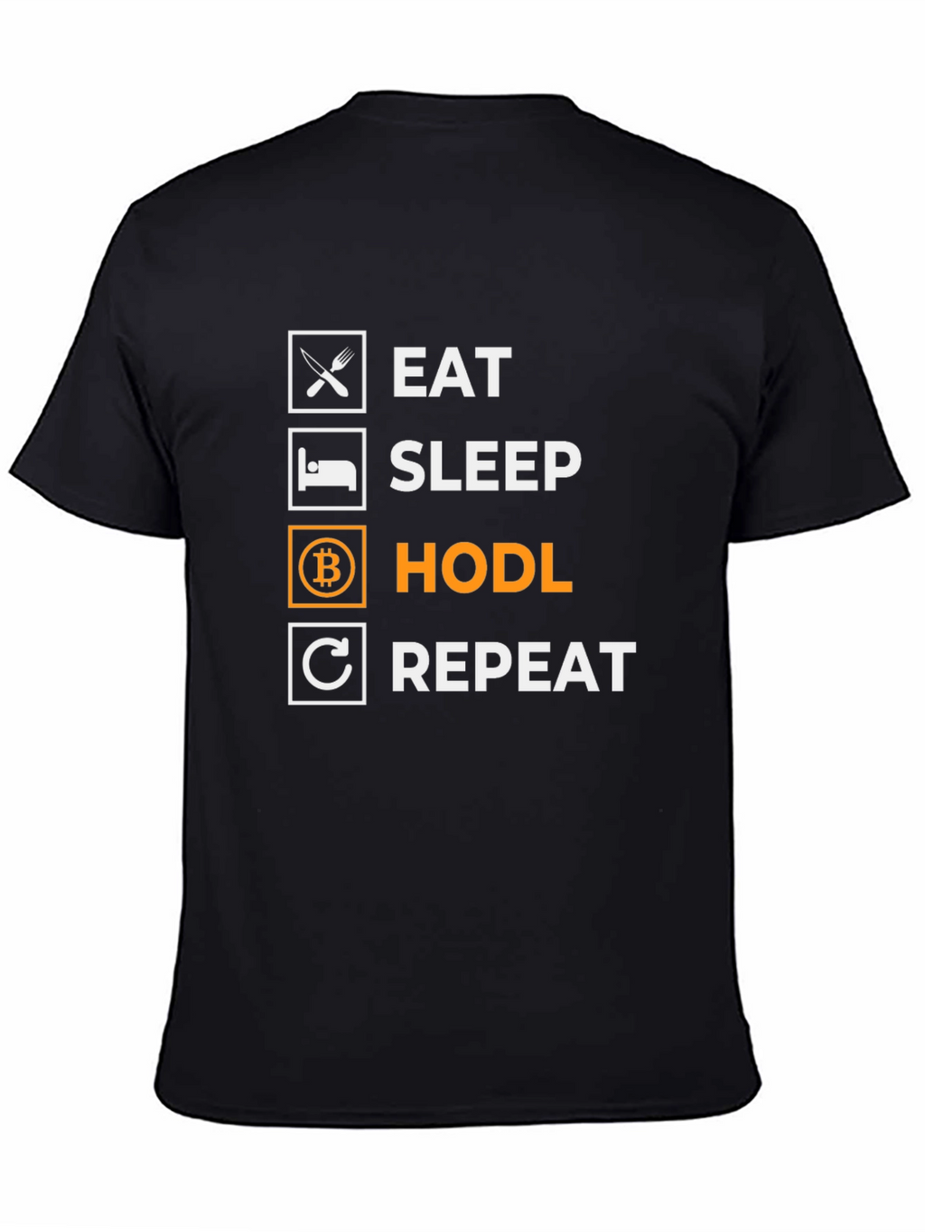 Eat Sleep HODL Repeat Black T-Shirt