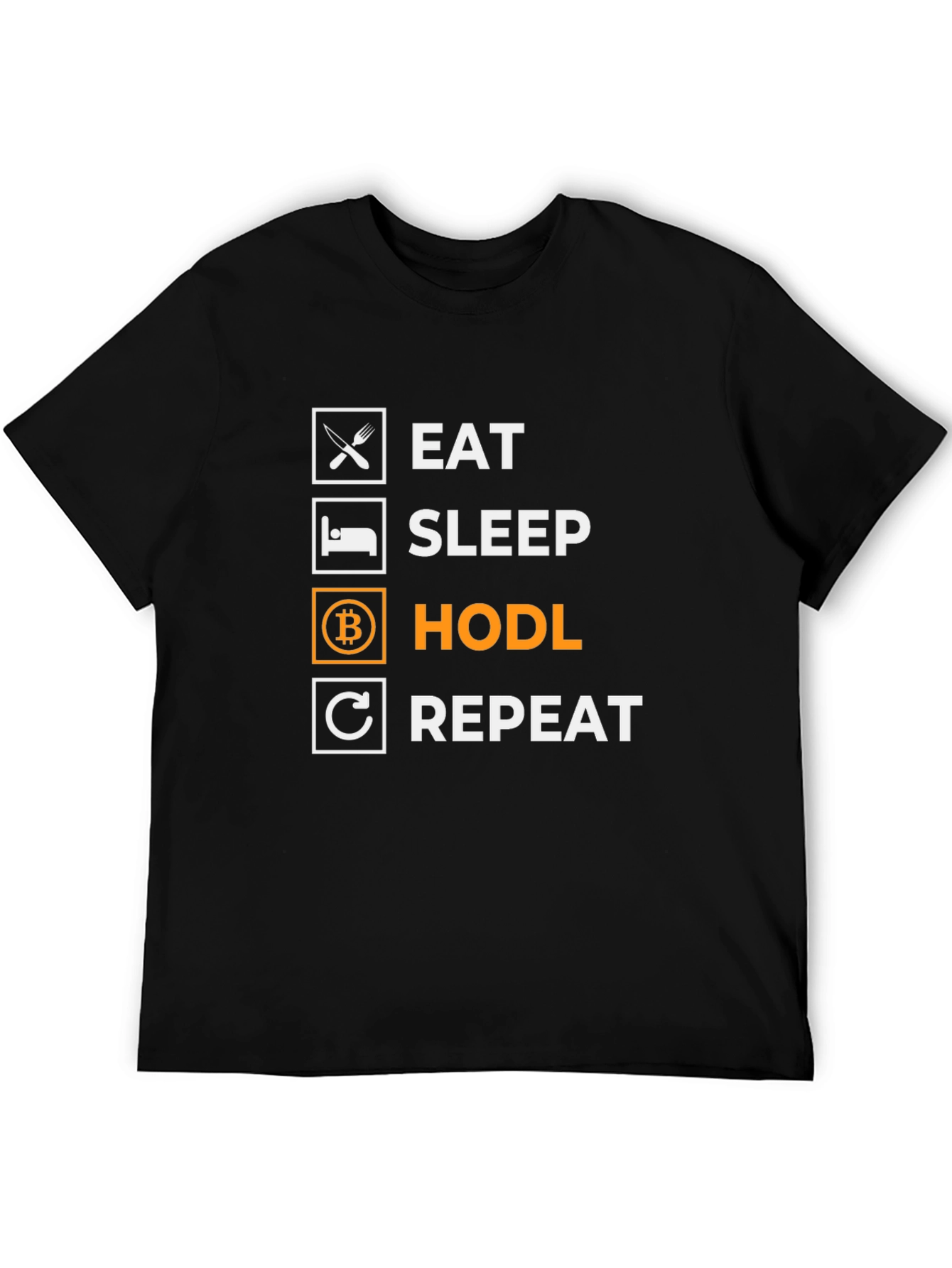 Eat Sleep HODL Repeat Black T-Shirt