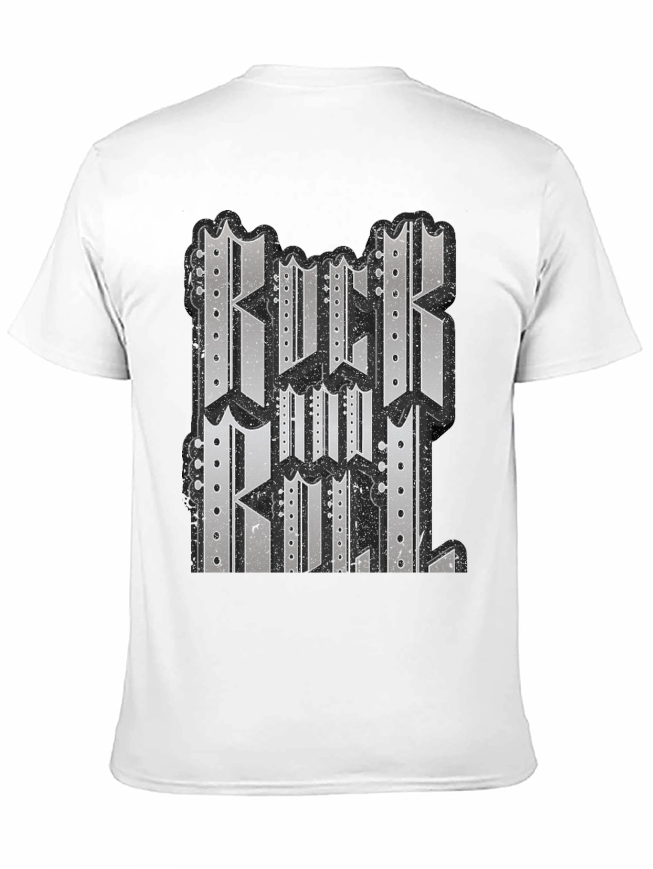 Black Graphic T-Shirt - Rock and Roll Design