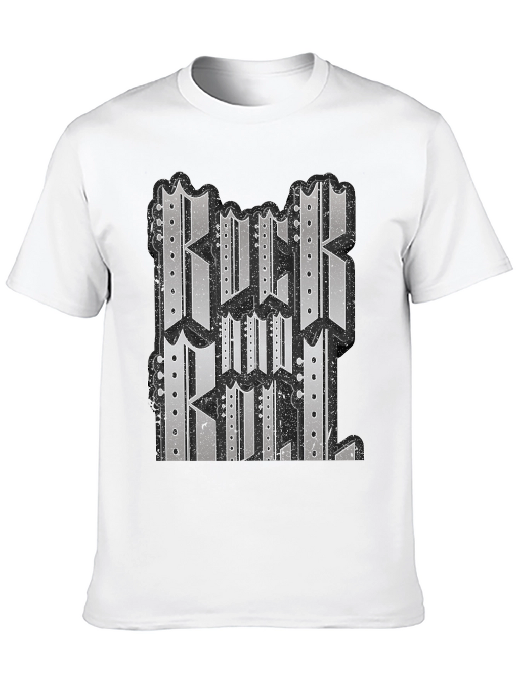 Black Graphic T-Shirt - Rock and Roll Design