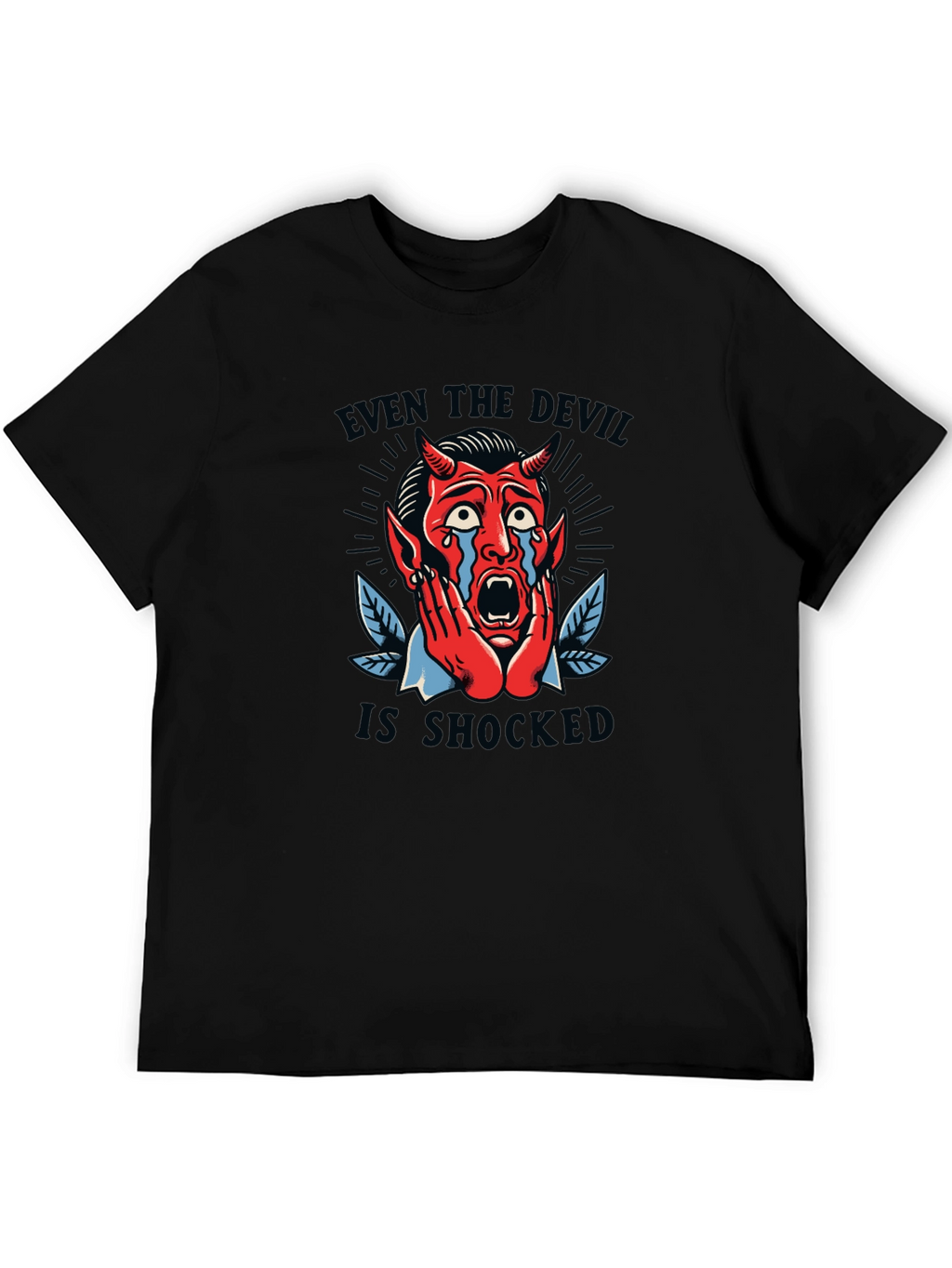 Shocked Devil Graphic Print T-Shirt
