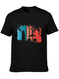 Retro Beach T-Shirt - Palm Tree Surfboard Design