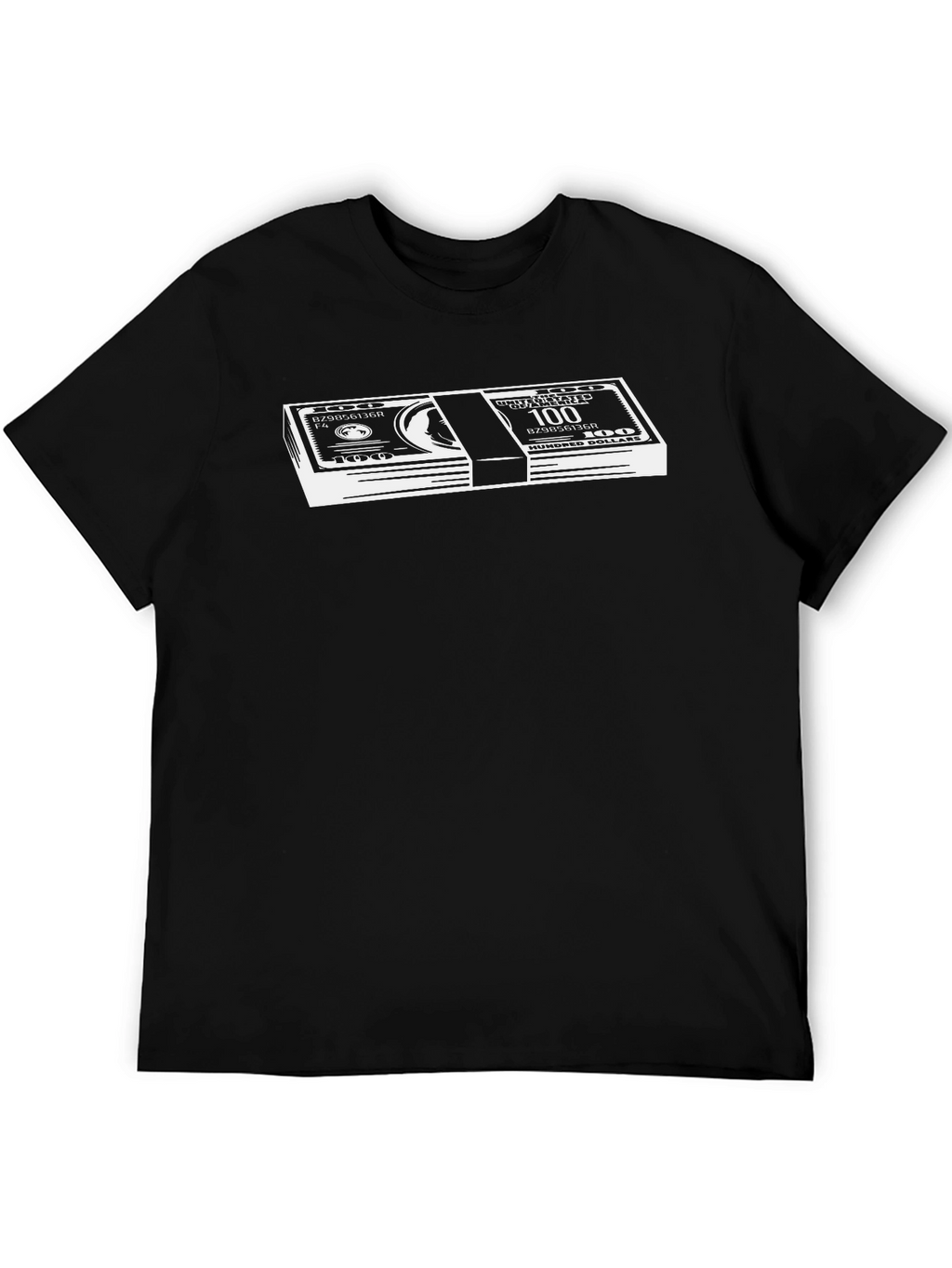 Money Stack Graphic Tee - Black Cotton T-Shirt