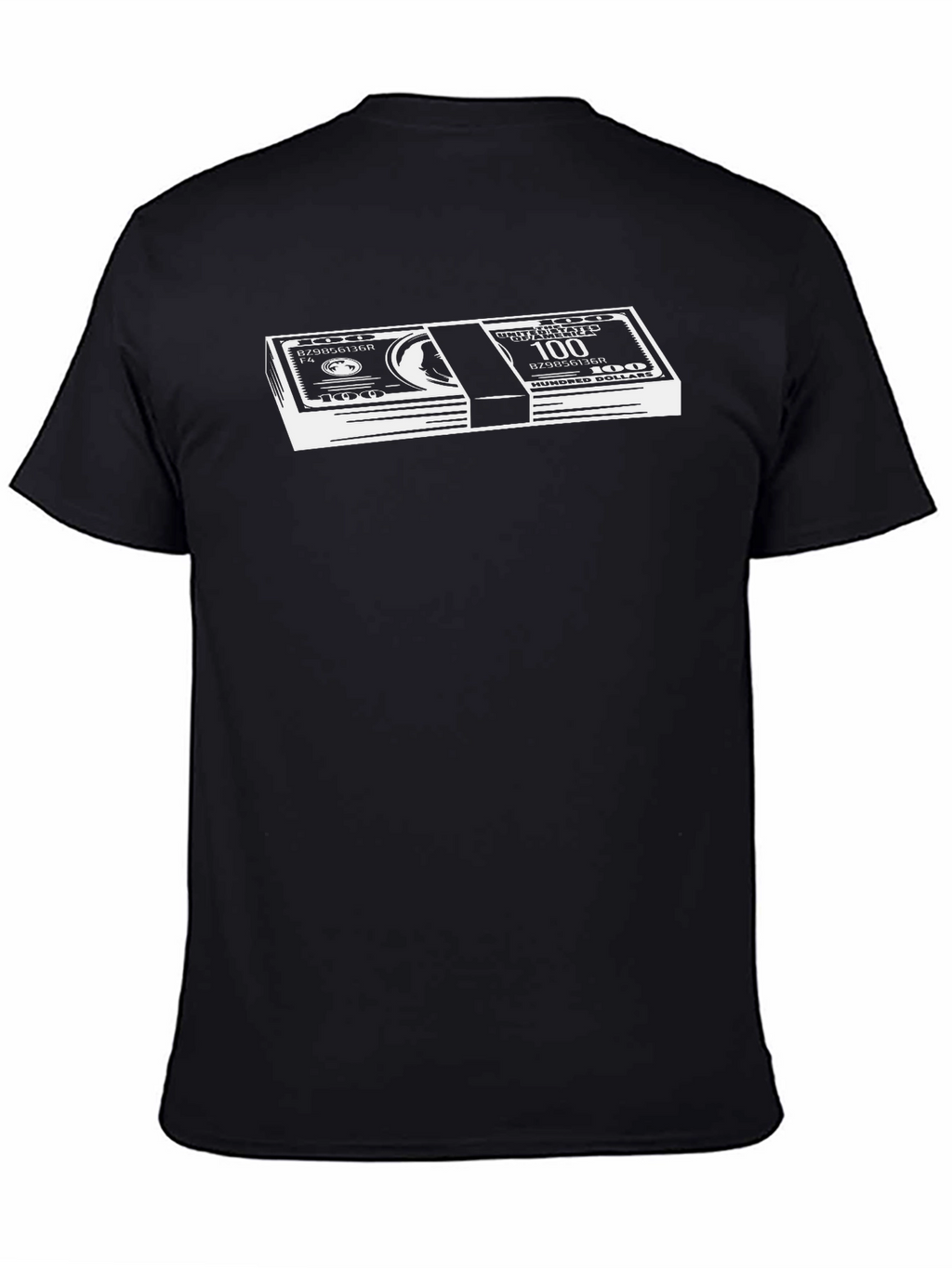 Money Stack Graphic Tee - Black Cotton T-Shirt