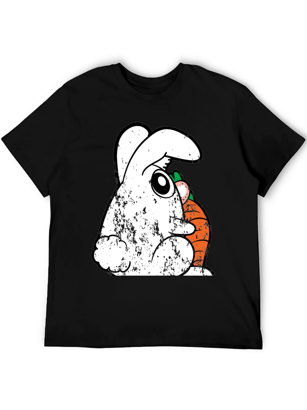 Funny Easter Bunny Carrot Graphic Tee - Black