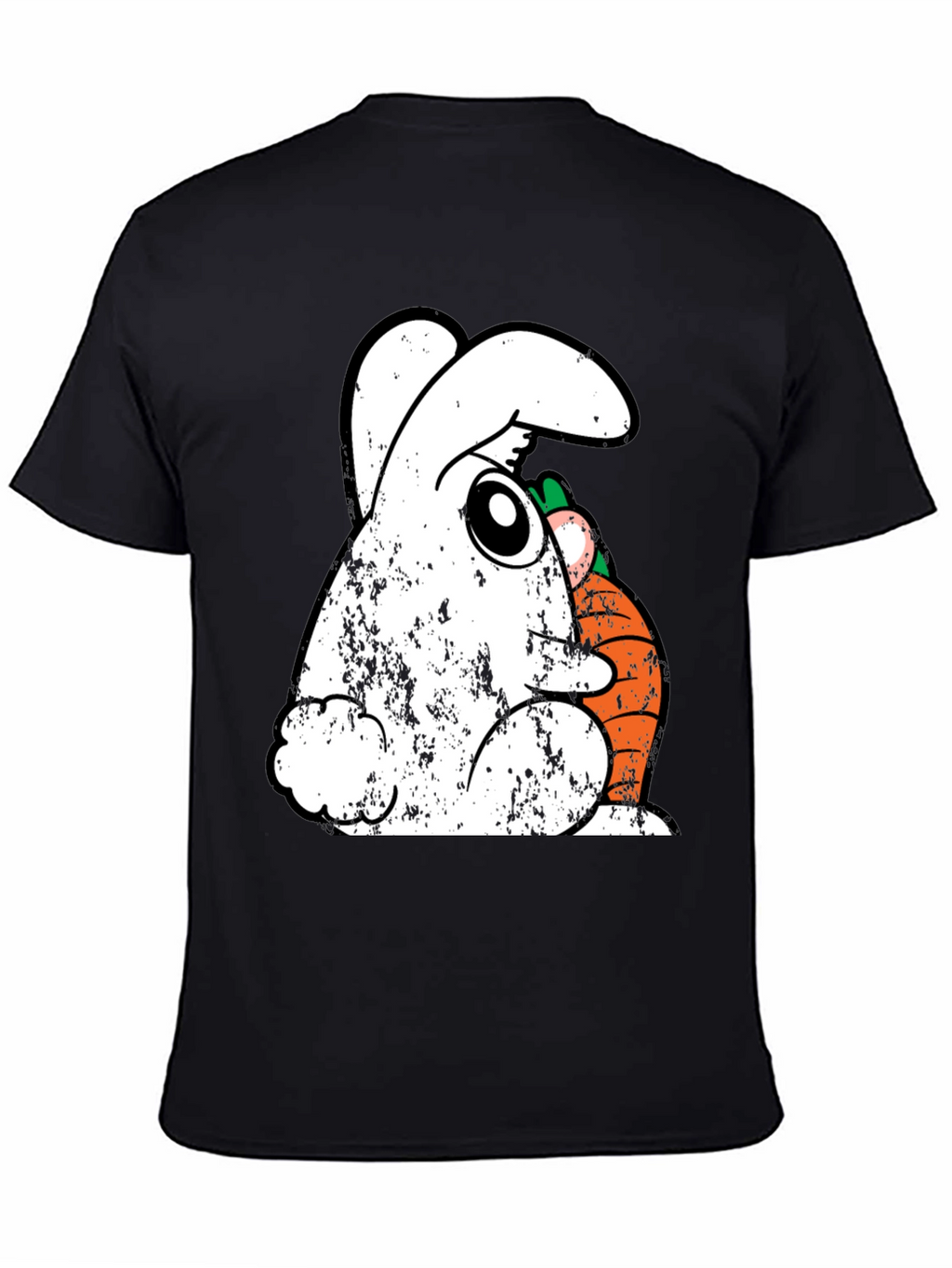 Funny Easter Bunny Carrot Graphic Tee - Black