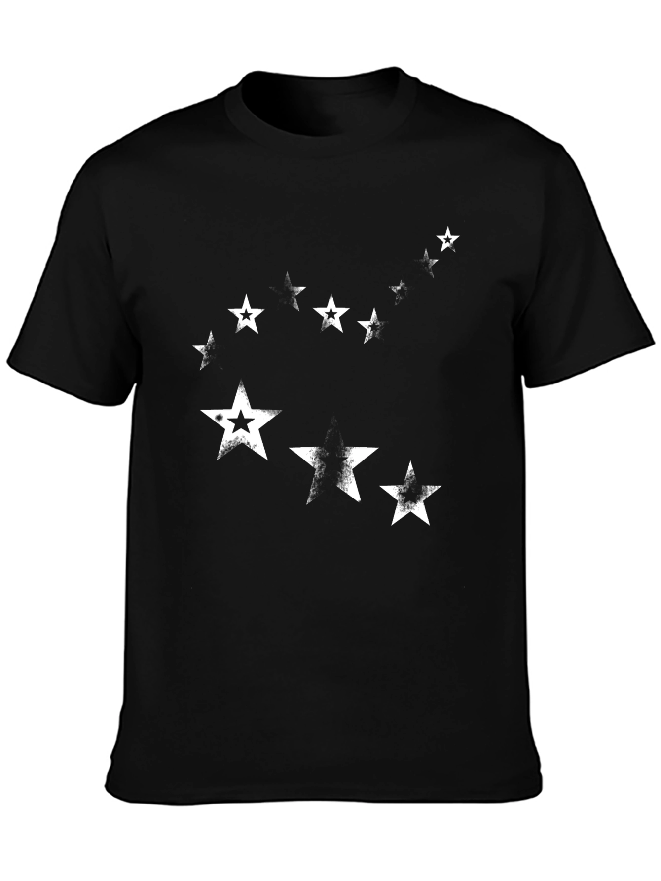 Distressed Star Graphic Tee - Black