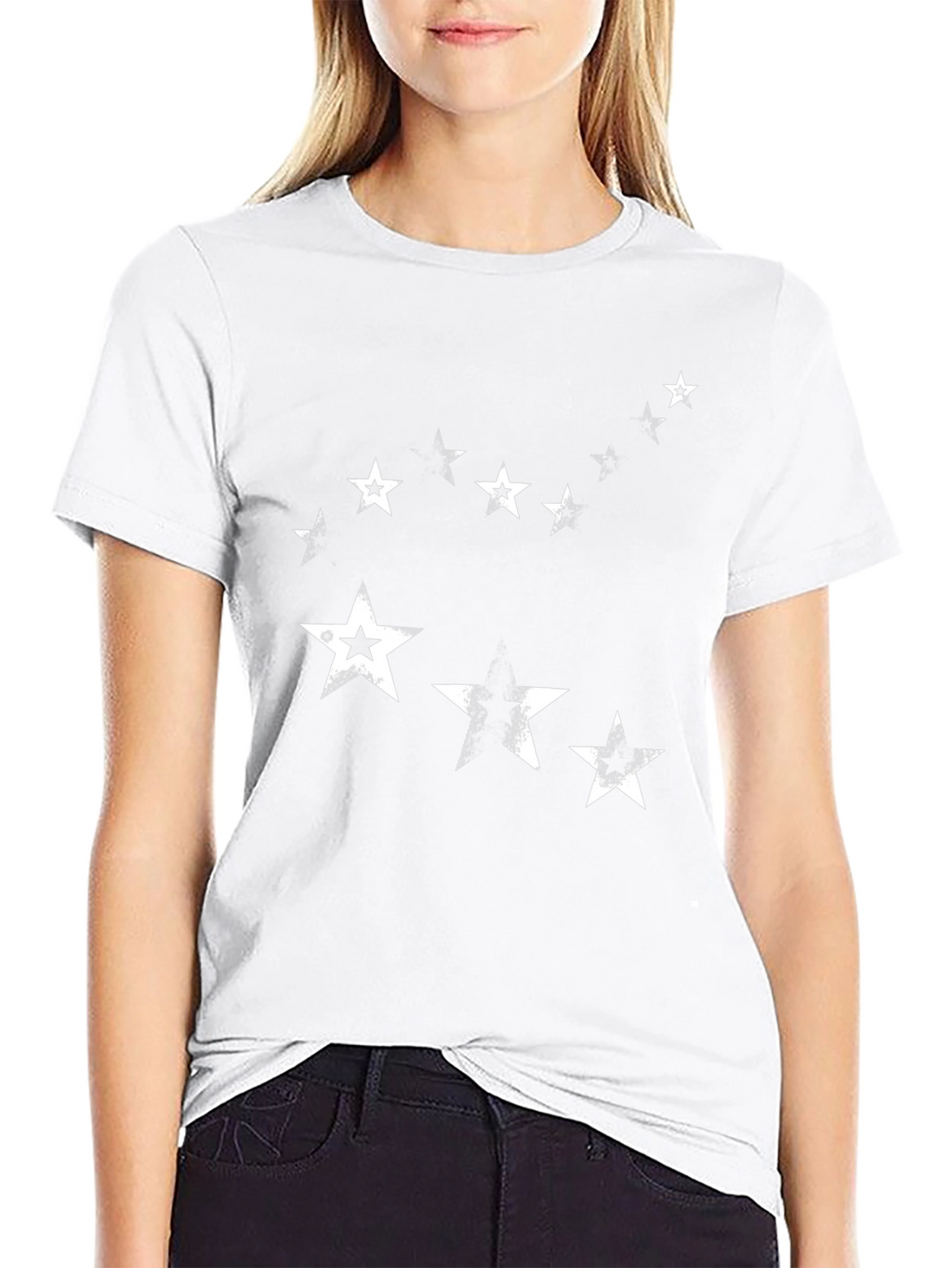 Distressed Star Graphic Tee - Black