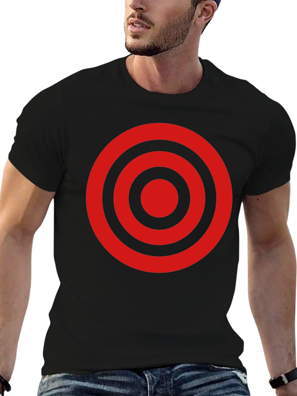 Target Circle Graphic Tee - Black Cotton T-Shirt
