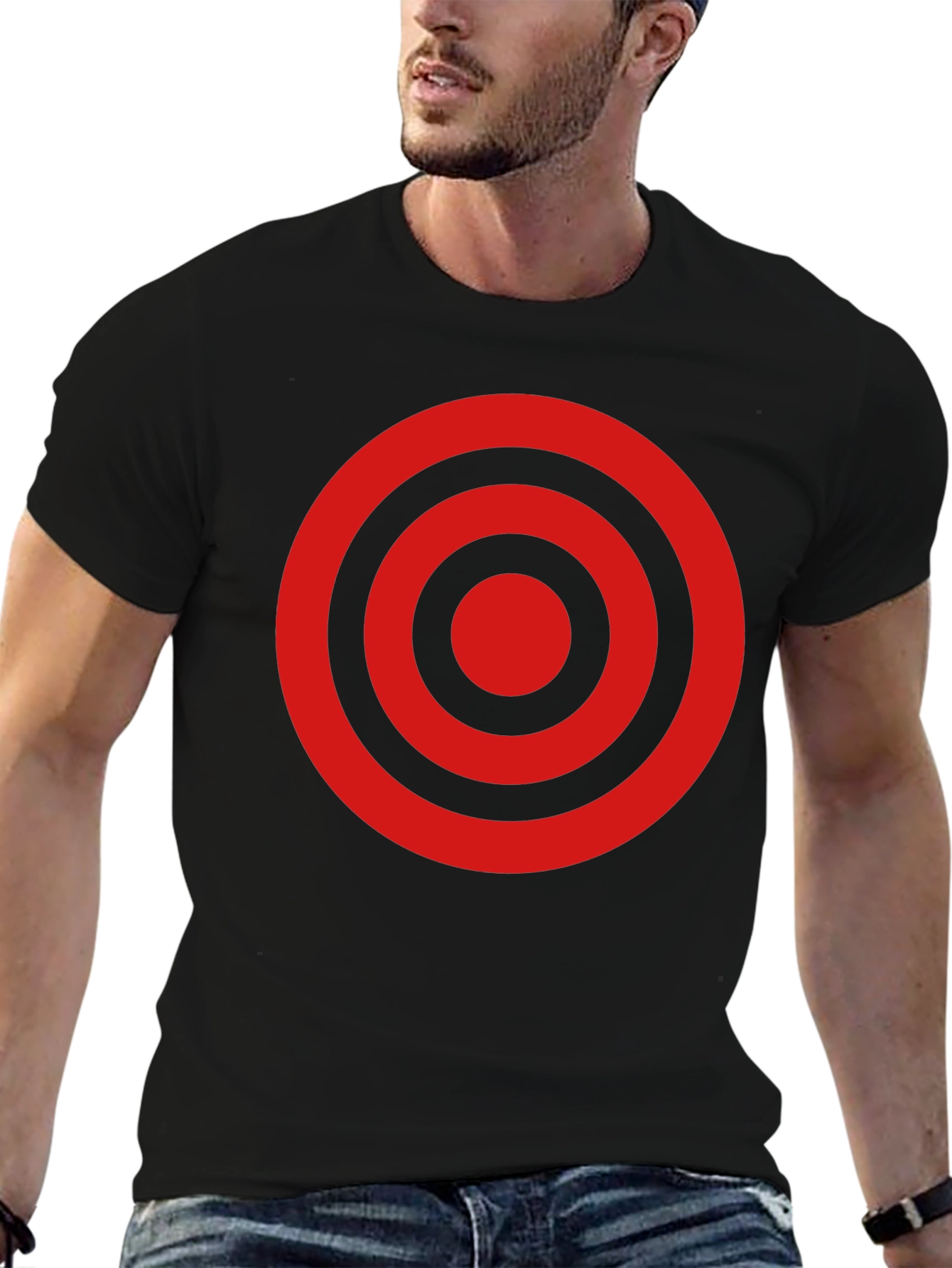 Target Circle Graphic Tee - Black Cotton T-Shirt