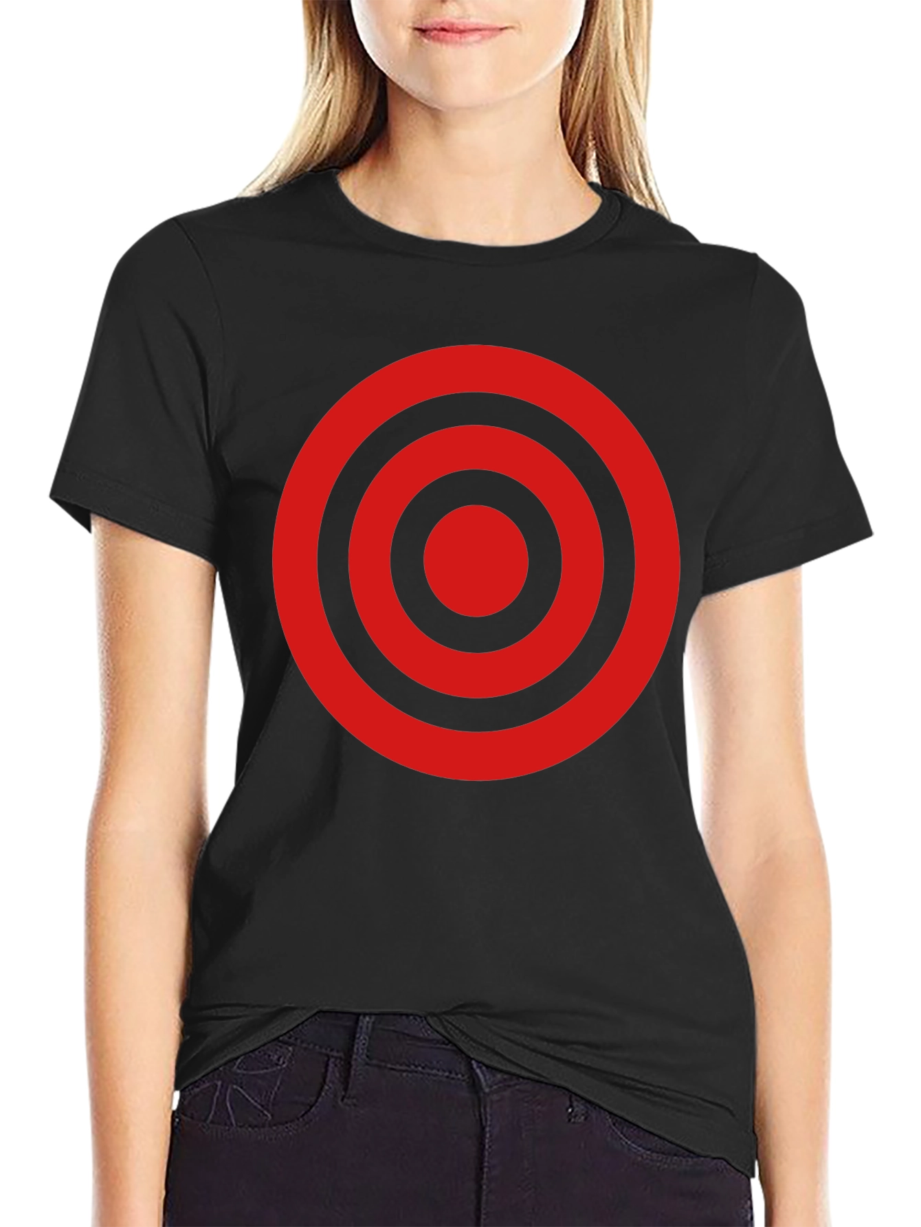 Target Circle Graphic Tee - Black Cotton T-Shirt