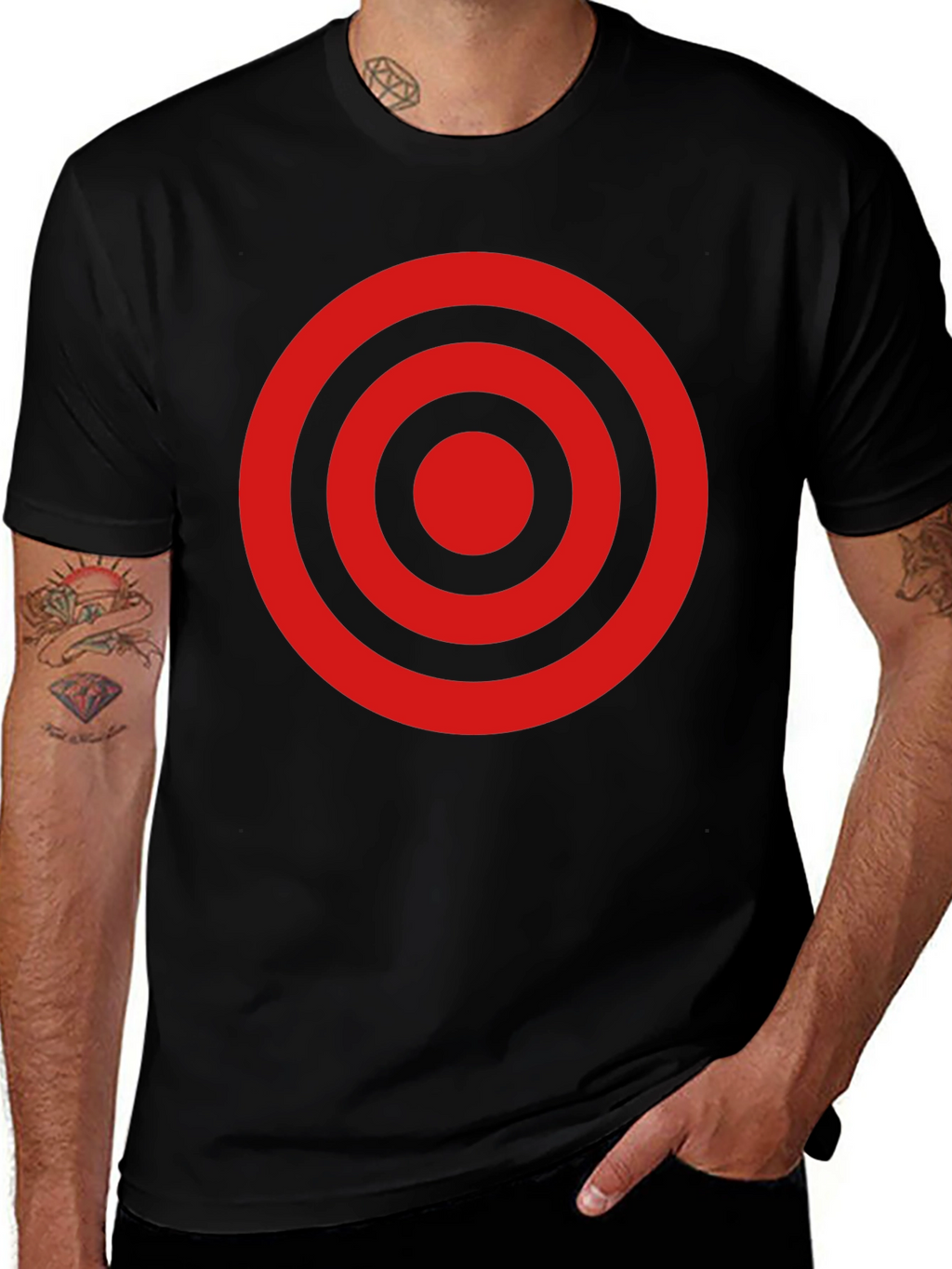 Target Circle Graphic Tee - Black Cotton T-Shirt