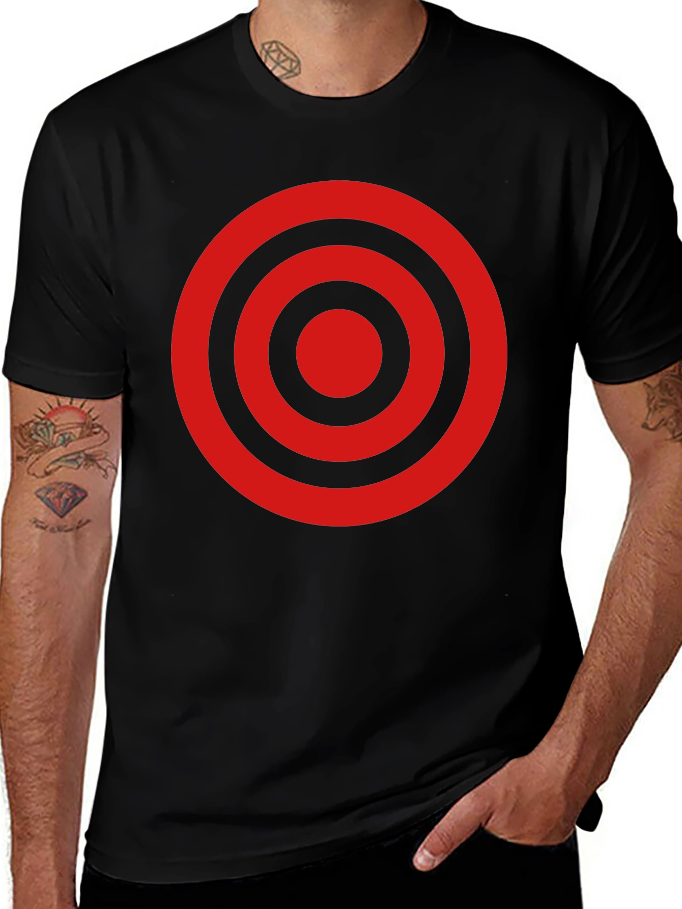 Target Circle Graphic Tee - Black Cotton T-Shirt