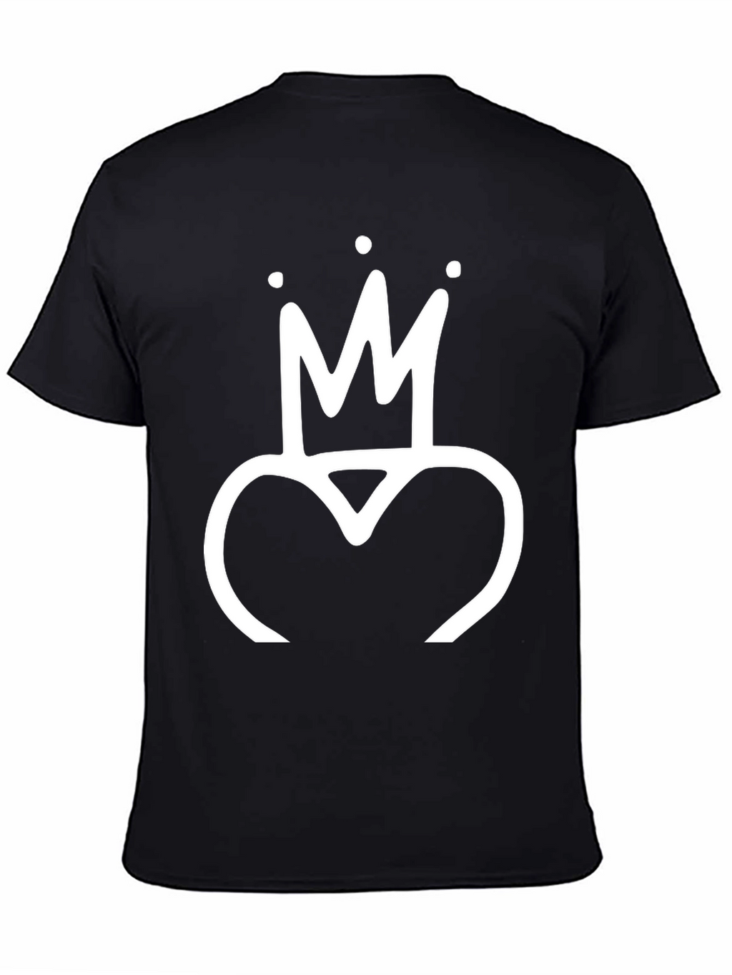 Crown Heart Graphic Tee - Trendy Black T-Shirt