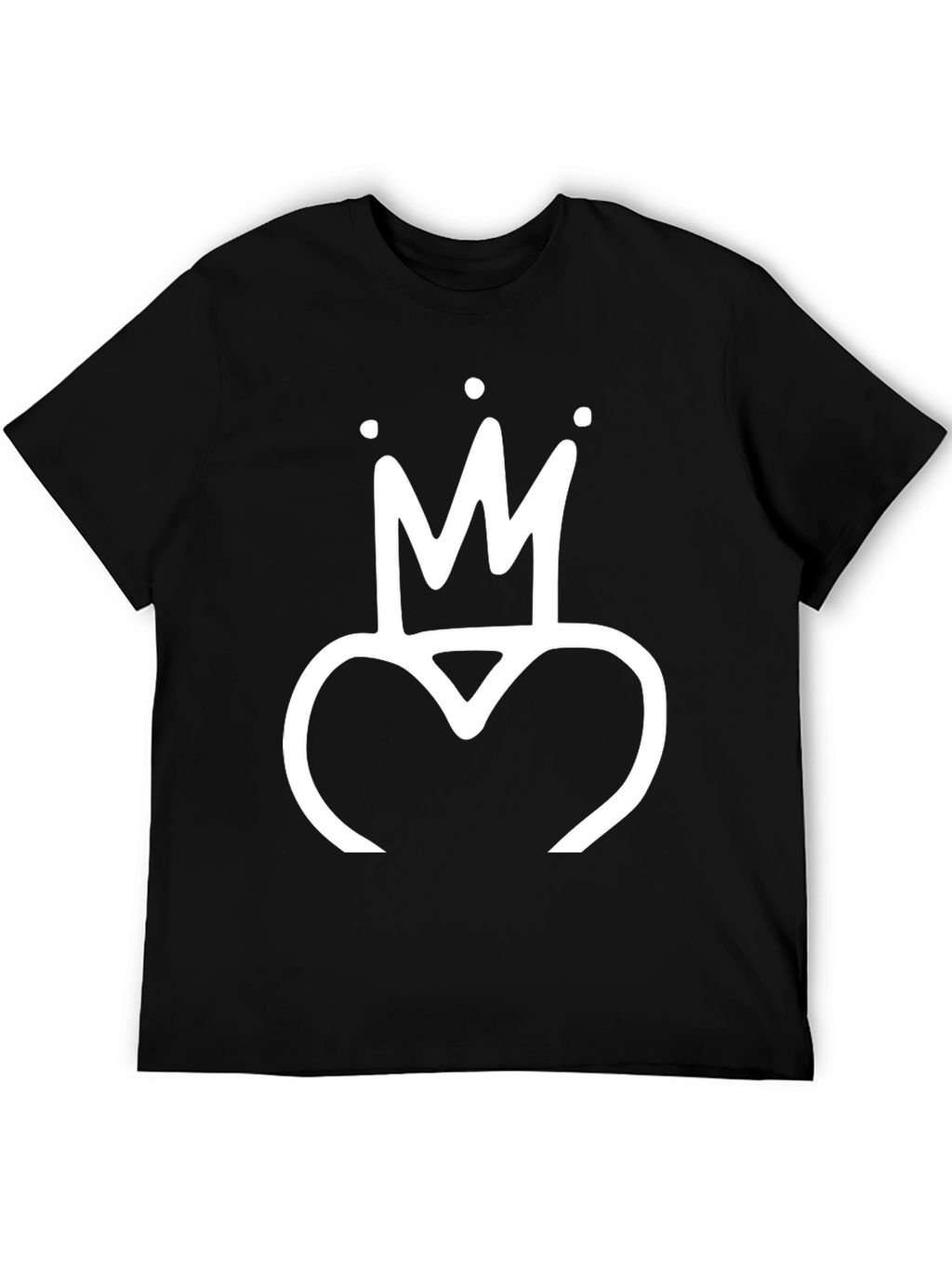 Crown Heart Graphic Tee - Trendy Black T-Shirt