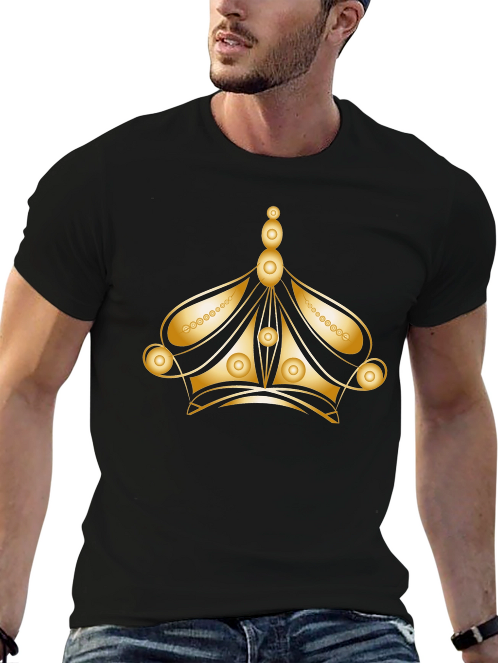 Gold Crown Graphic Black Tee