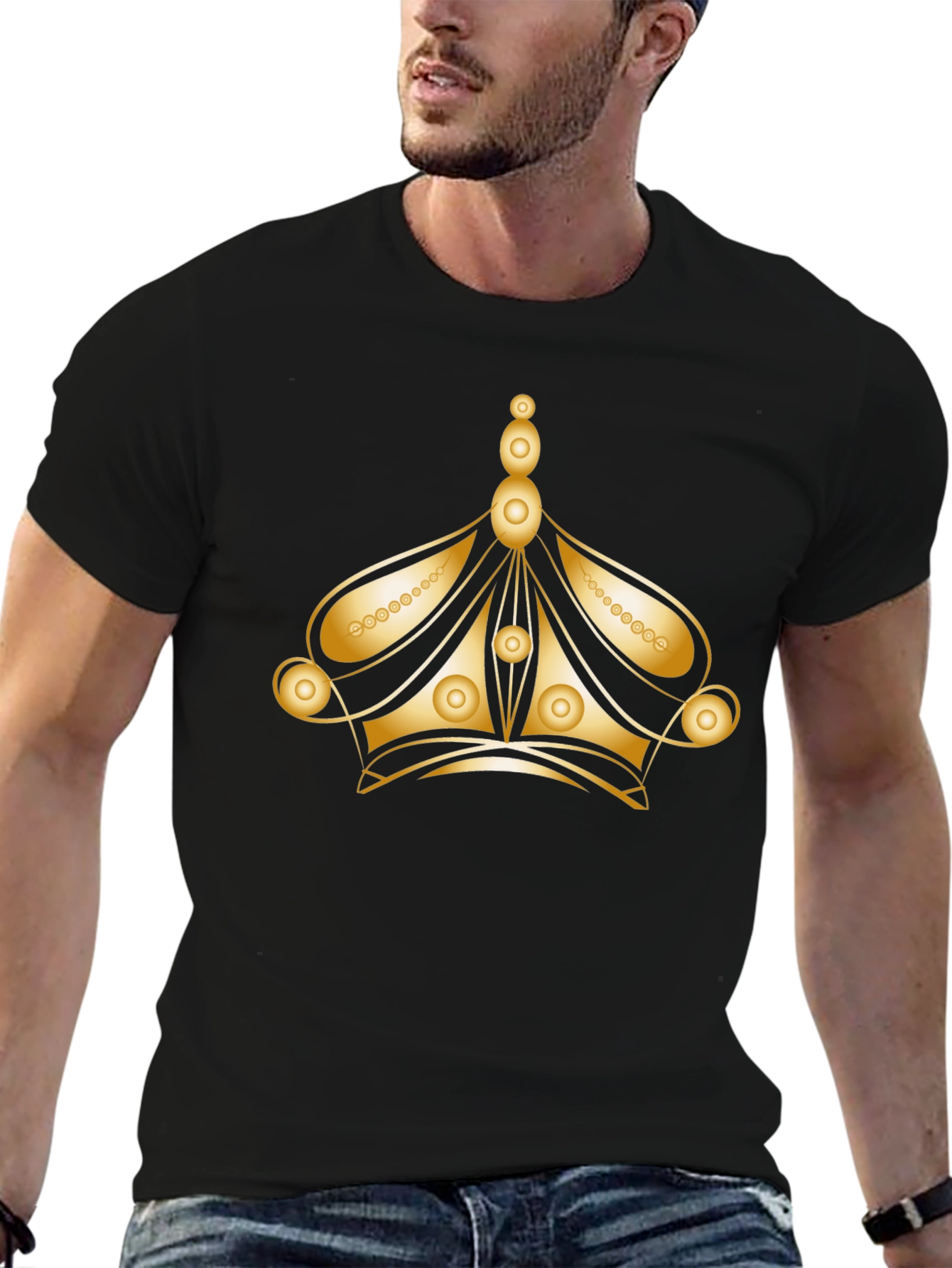 Gold Crown Graphic Black Tee