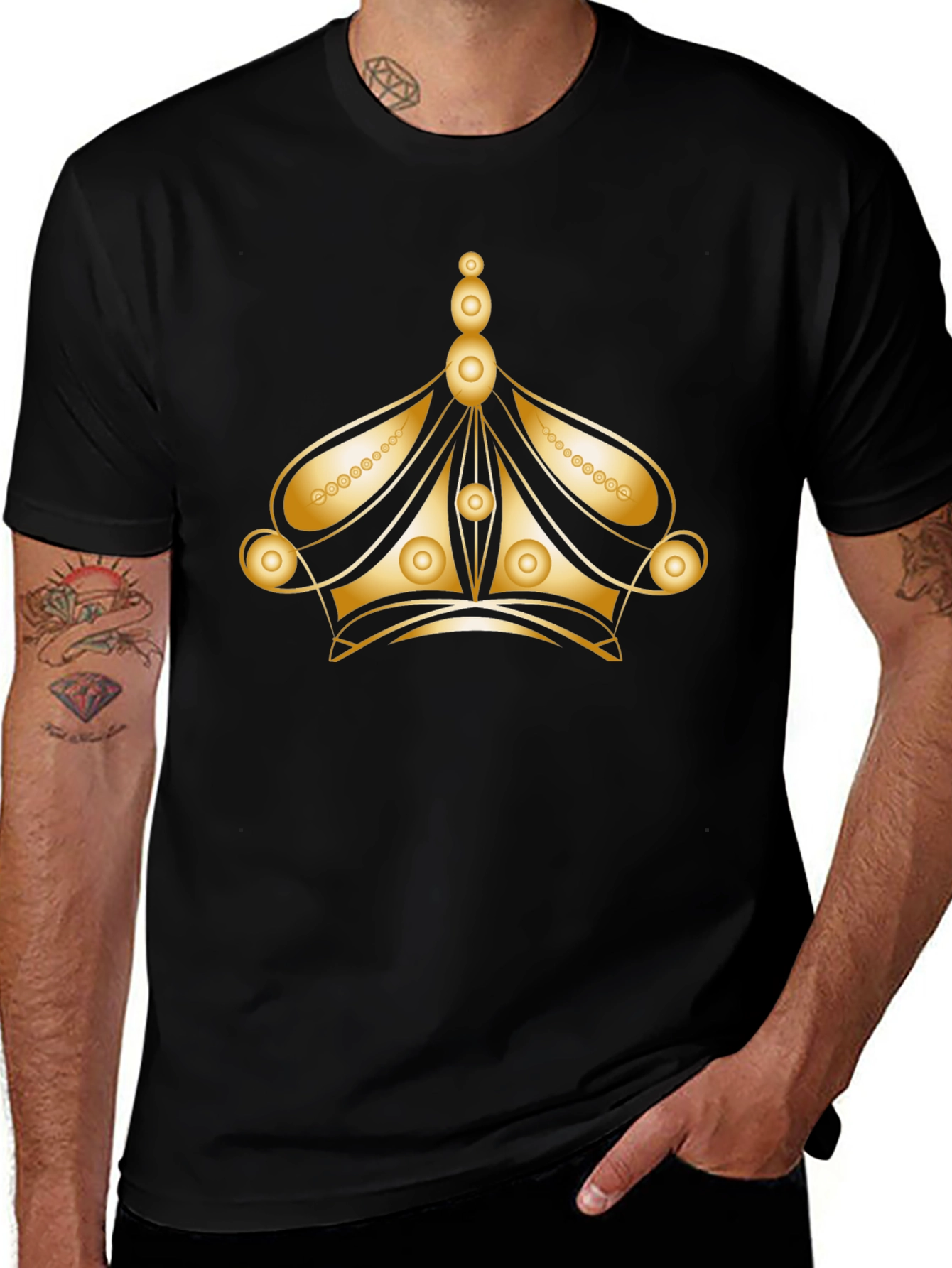 Gold Crown Graphic Black Tee