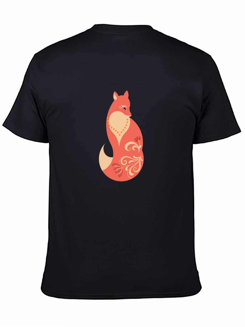 Stylish Fox Graphic Black T-Shirt