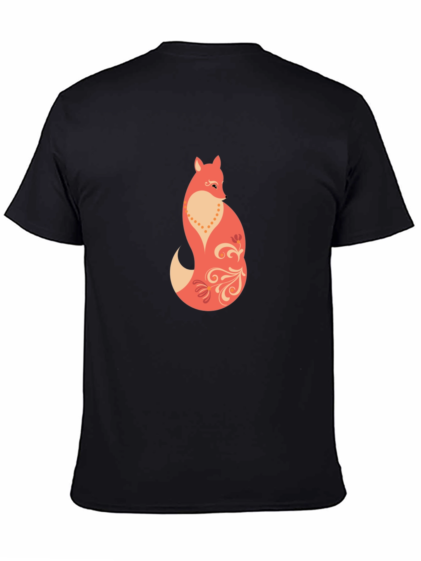 Stylish Fox Graphic Black T-Shirt