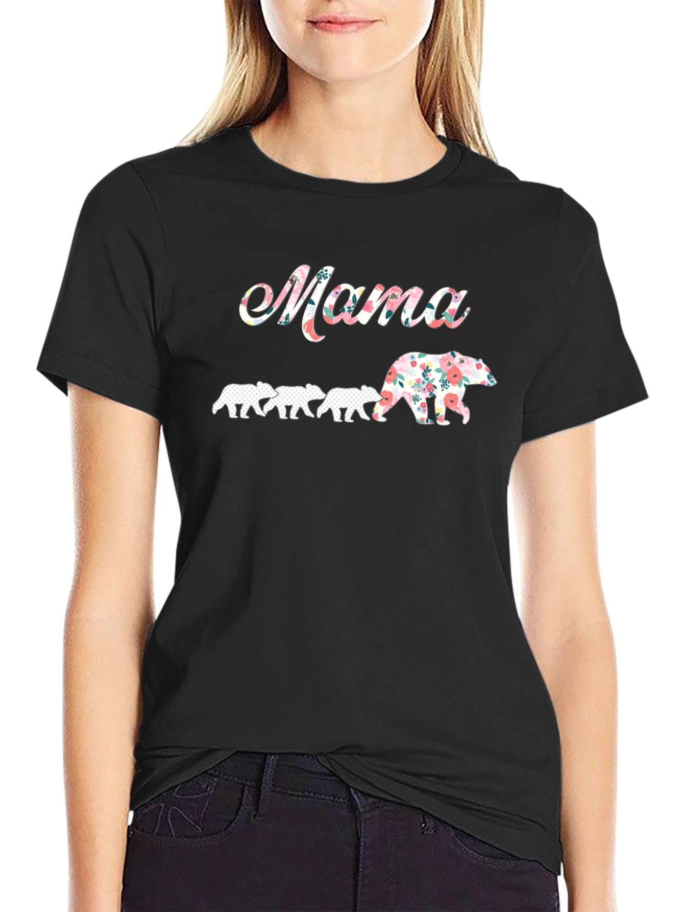 Mama Bear Floral Graphic T-Shirt