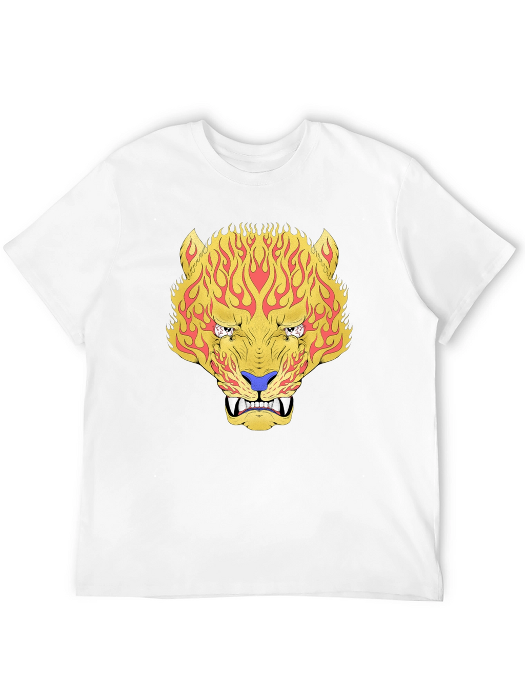 Fiery Tiger Graphic Tee - Bold Black T-Shirt