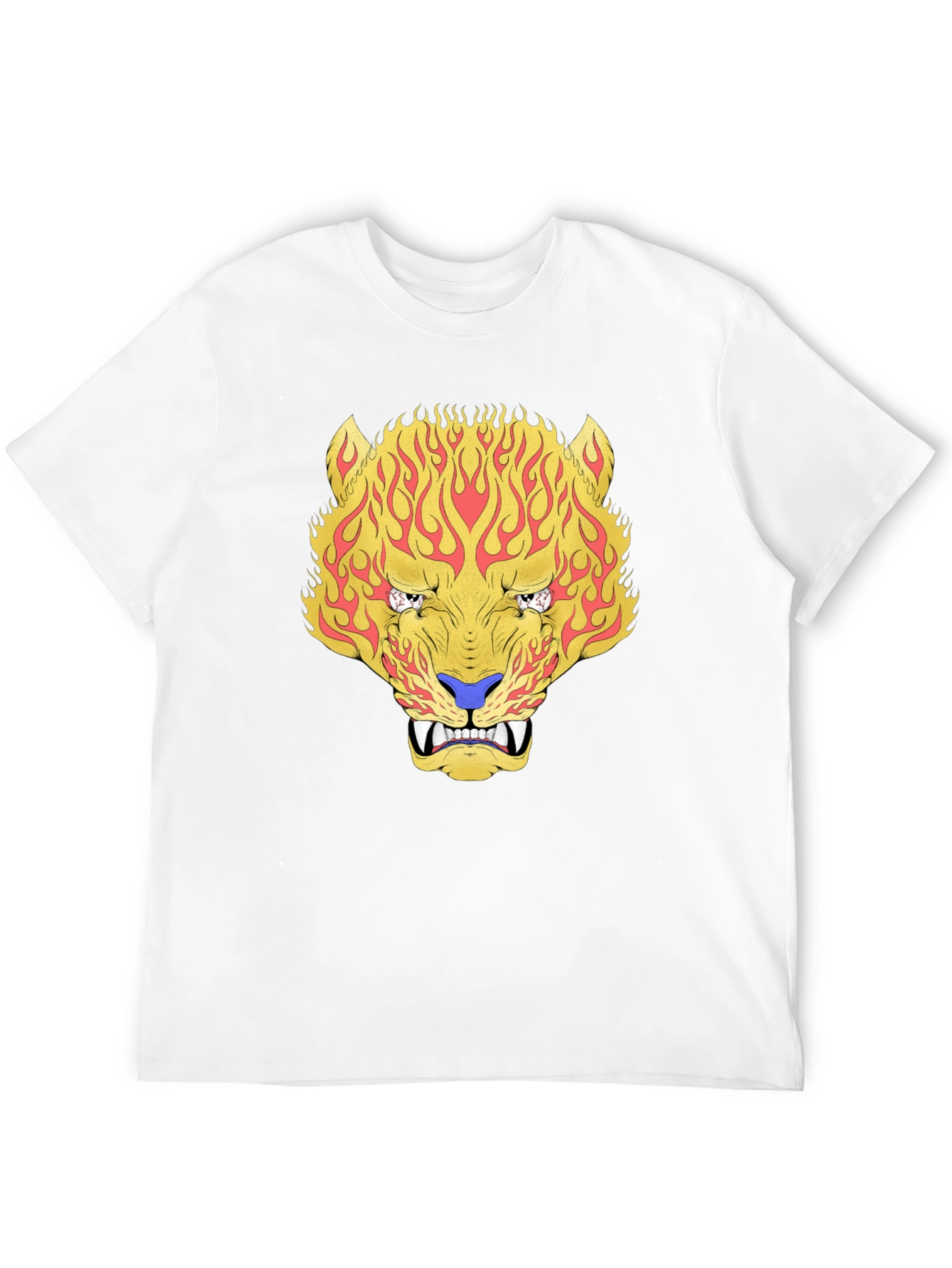 Fiery Tiger Graphic Tee - Bold Black T-Shirt