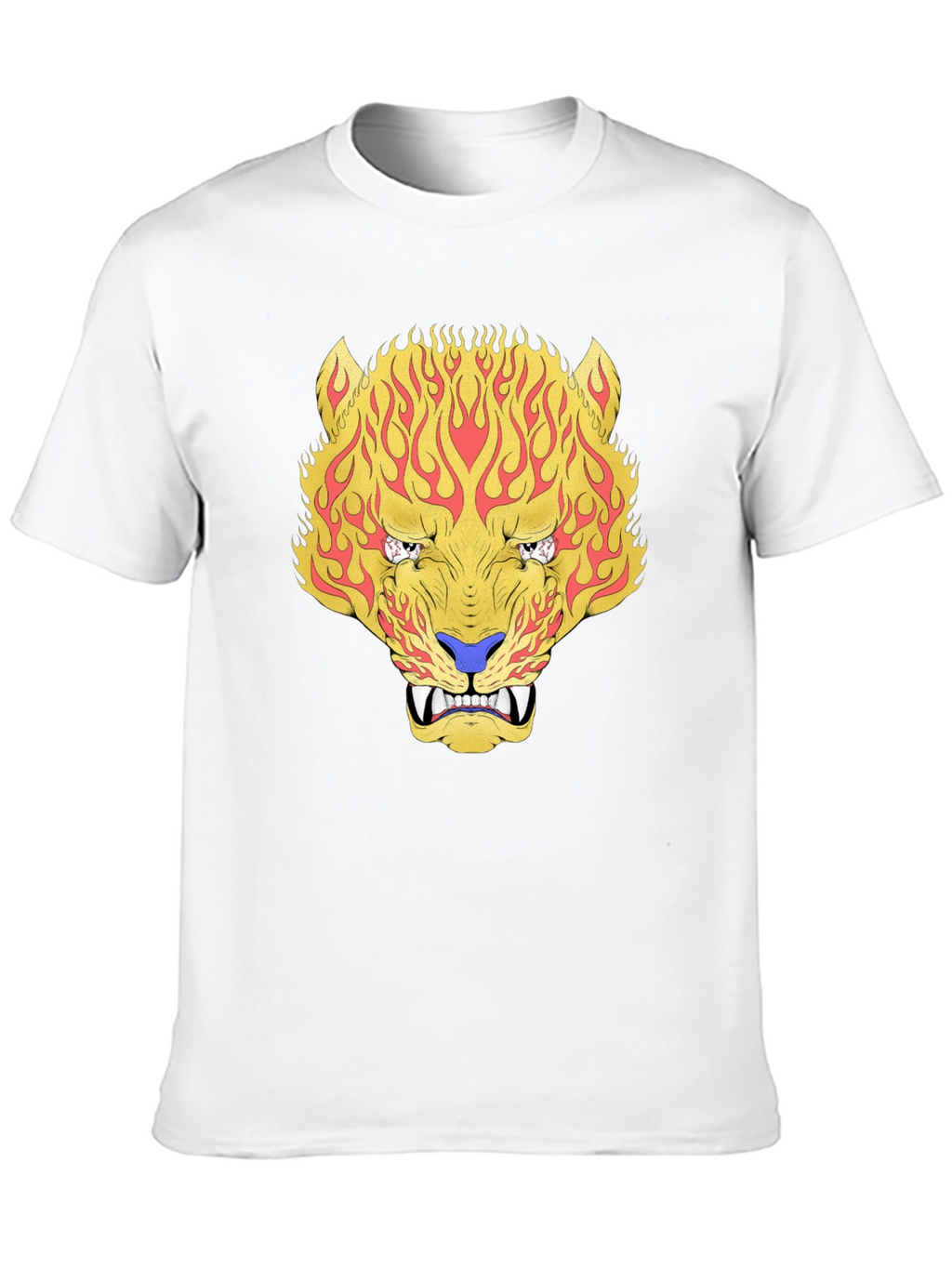 Fiery Tiger Graphic Tee - Bold Black T-Shirt
