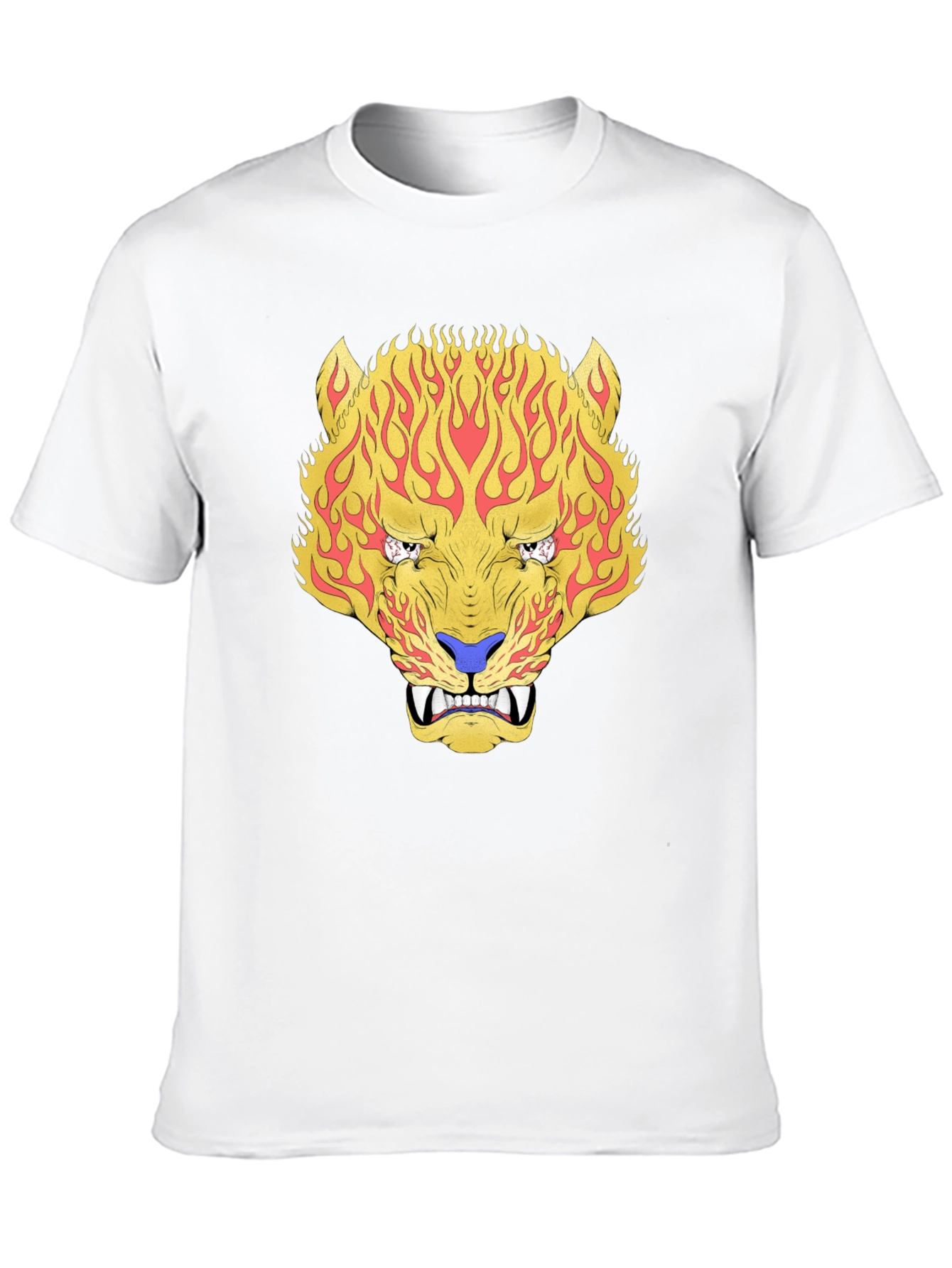 Fiery Tiger Graphic Tee - Bold Black T-Shirt