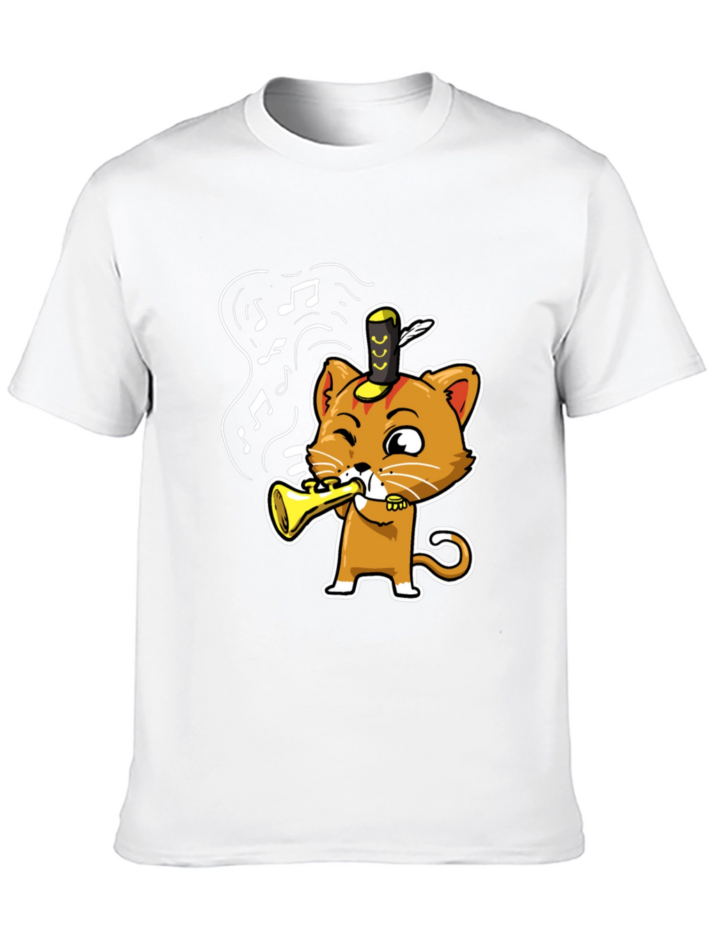 Trumpet Cat T-Shirt - Black