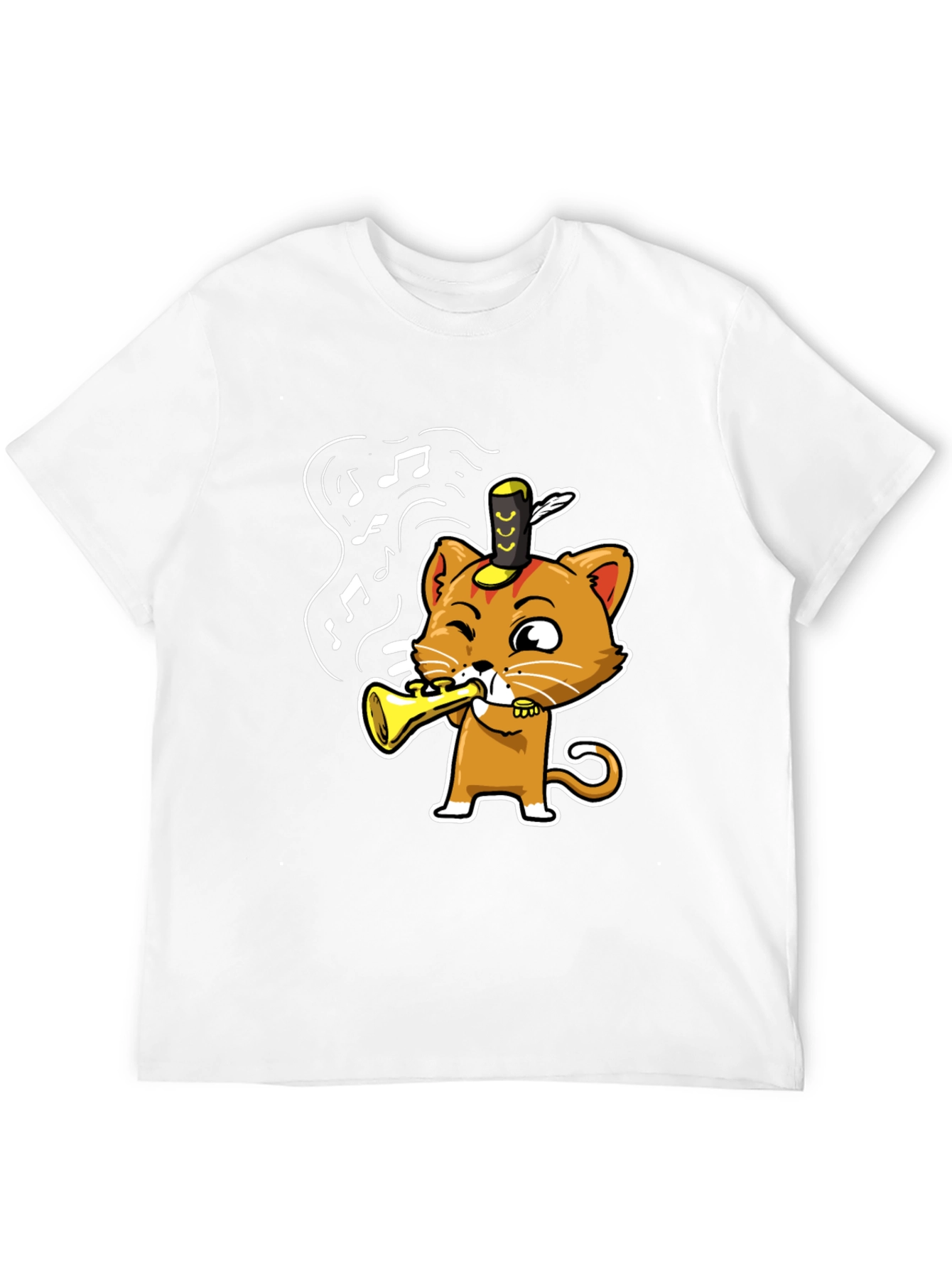 Trumpet Cat T-Shirt - Black