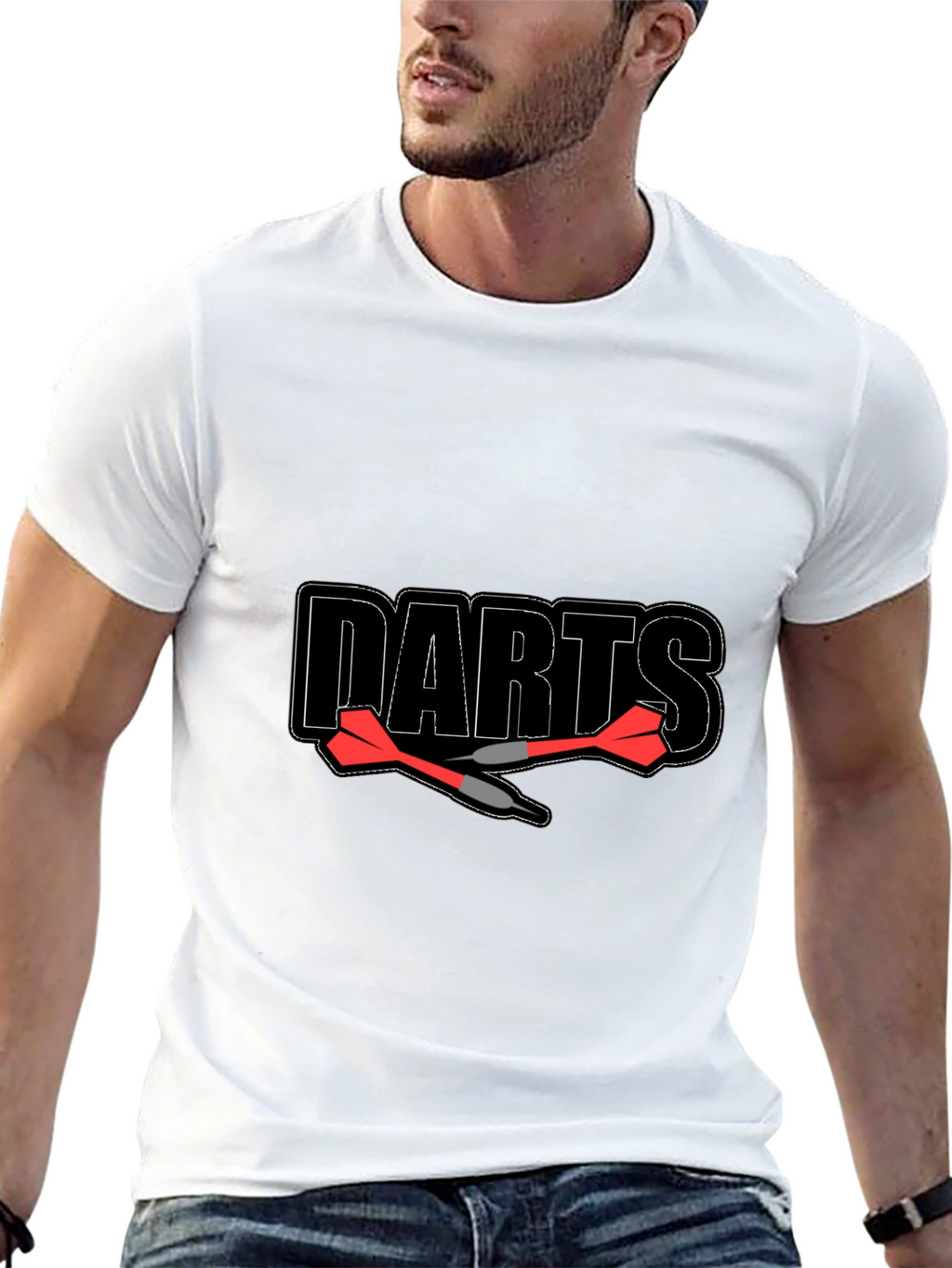 Darts Graphic Tee - Sporty Casual T-Shirt