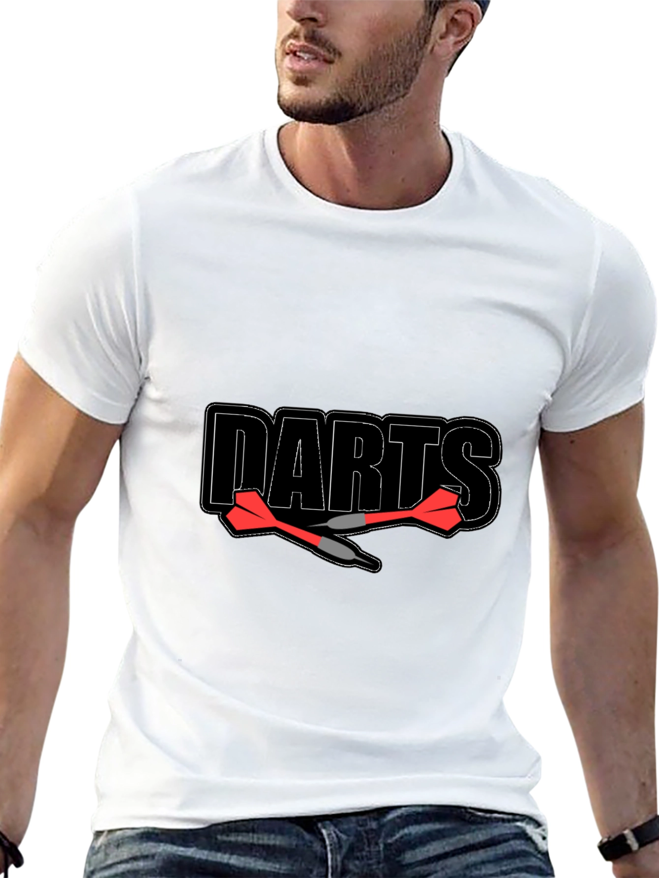 Darts Graphic Tee - Sporty Casual T-Shirt