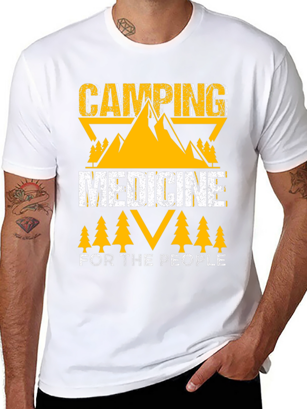 Camping Medicine For The People Black T-Shirt