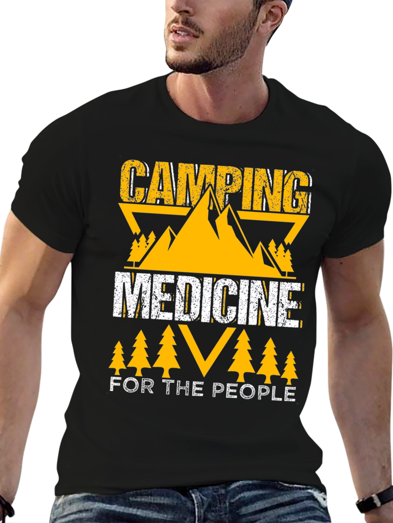 Camping Medicine For The People Black T-Shirt