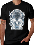 Cyberpunk Skull Graphic Tee - Edgy Sci-Fi Design