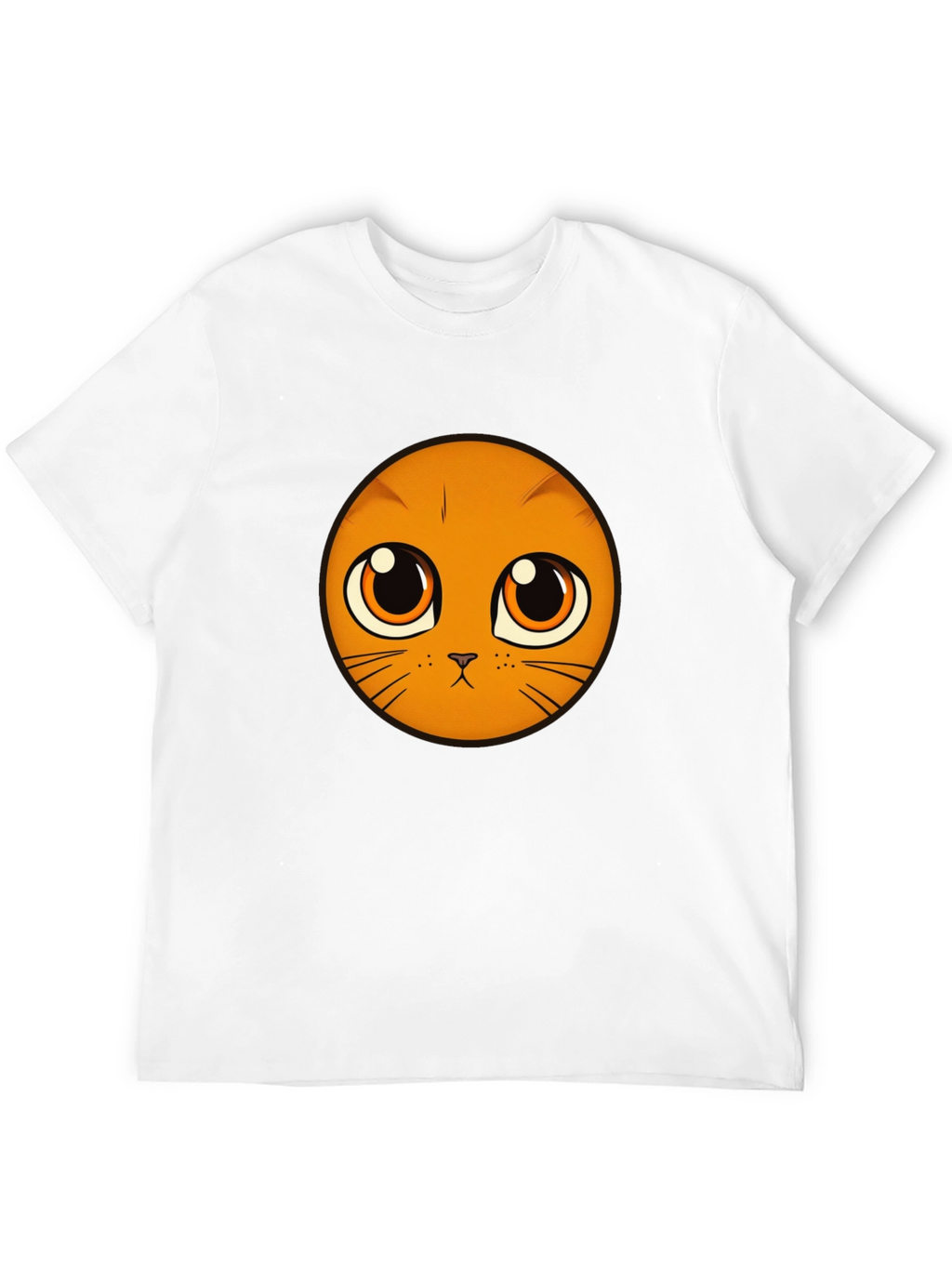 Cute Cat Face Graphic Black T-Shirt