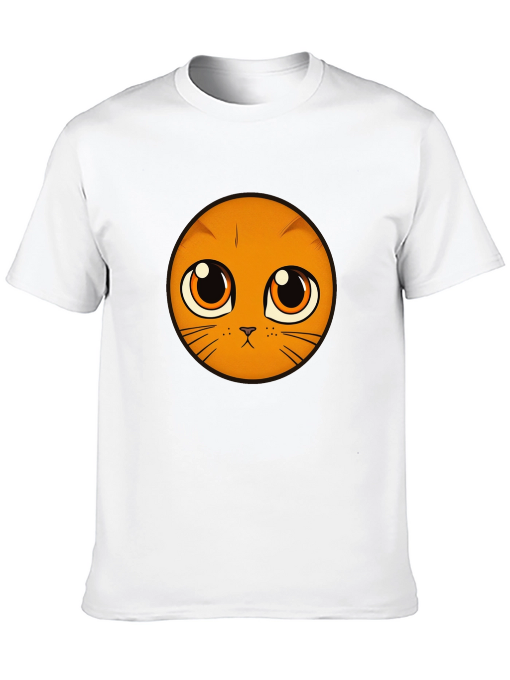 Cute Cat Face Graphic Black T-Shirt