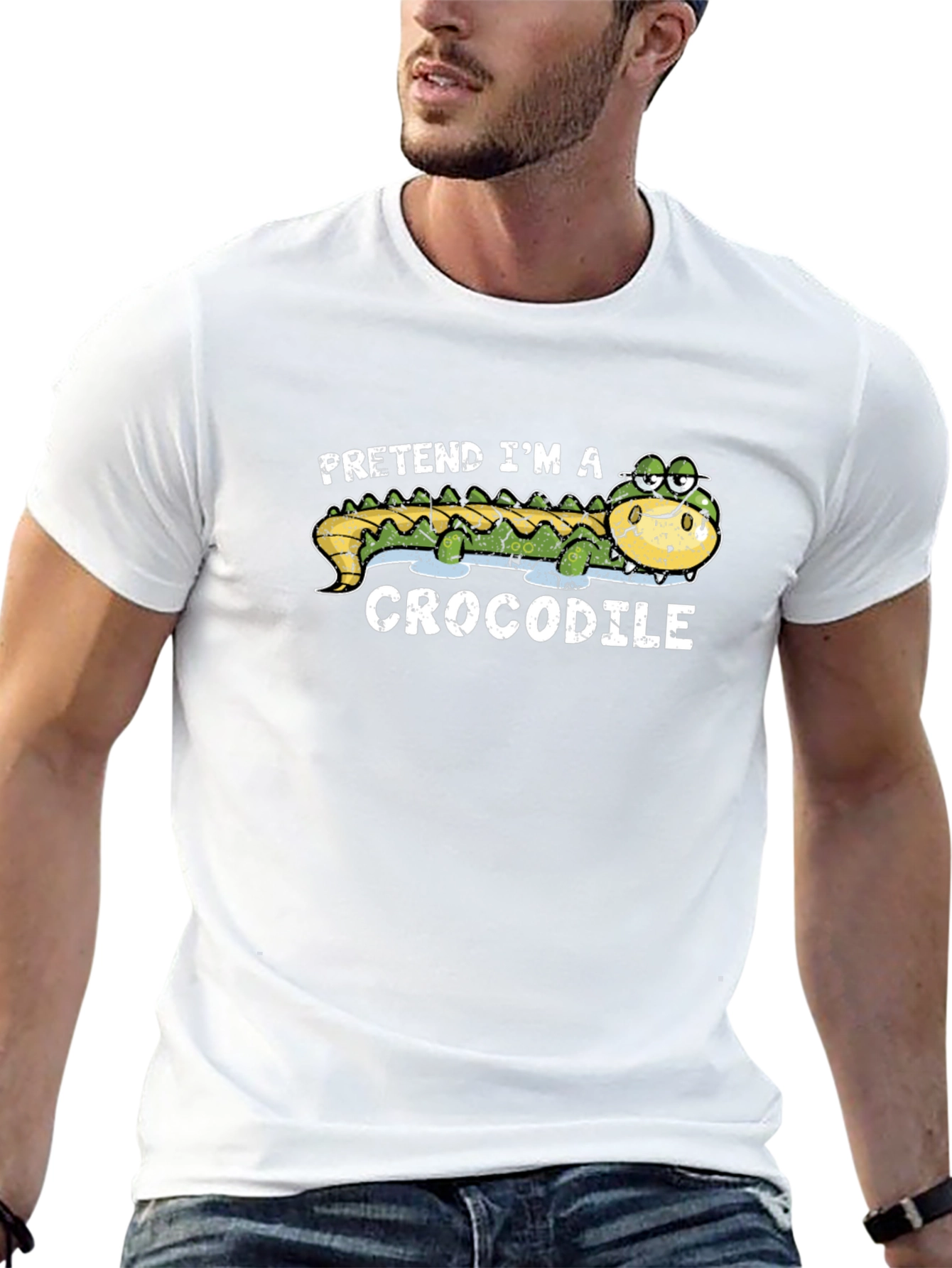 Pretend Im a Crocodile Funny Graphic T-Shirt